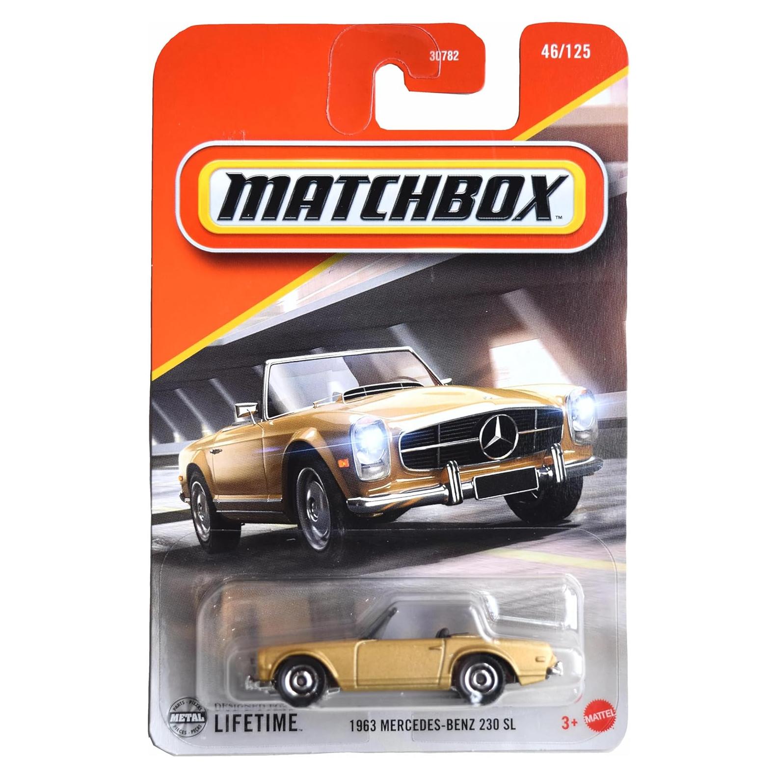 Auto de colección Matchbox 1963 Mercedes Benz 230 SL Oro