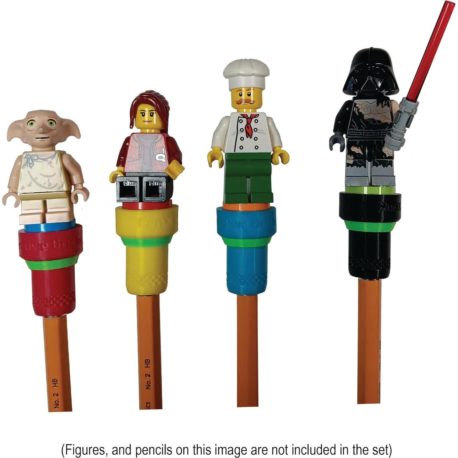 Juego de 4 Tapas de Lápiz con Ladrillos Nevlind 2x2