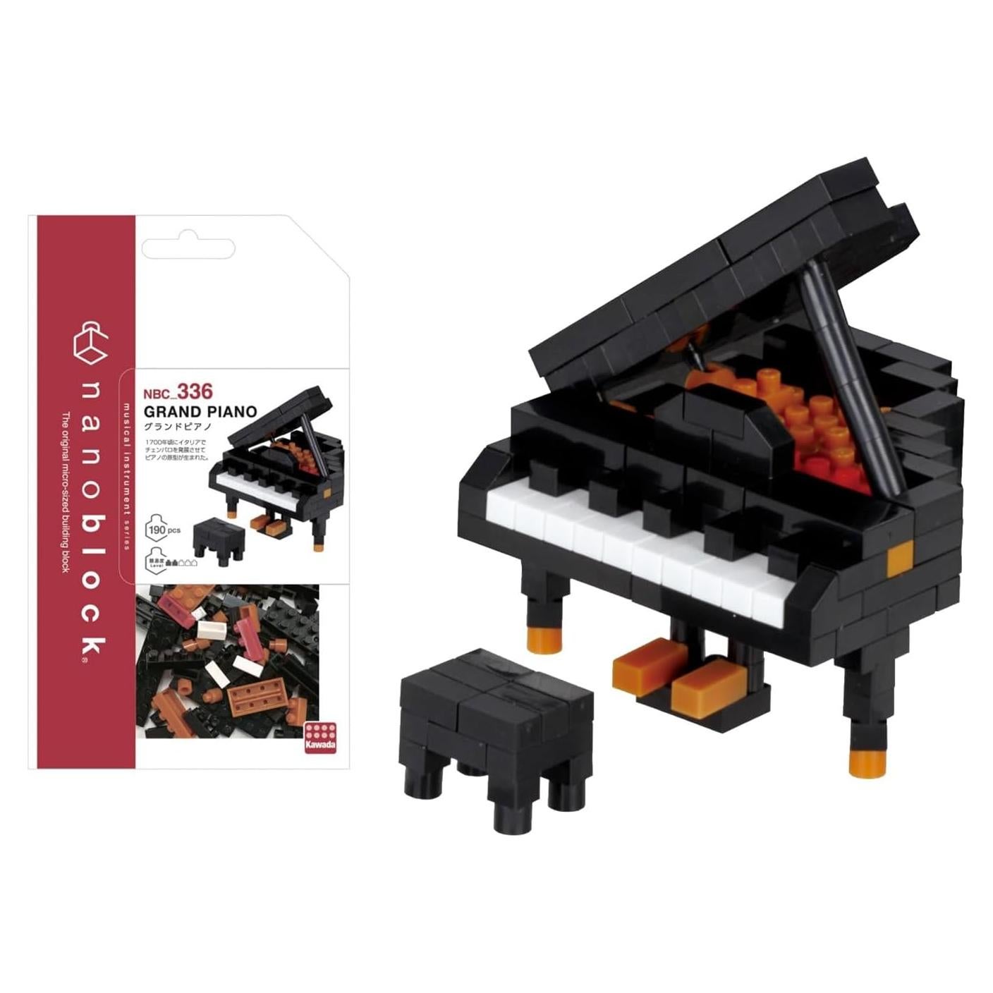 Nanoblock Piano de Cola - Kit de Construcción 190 Piezas