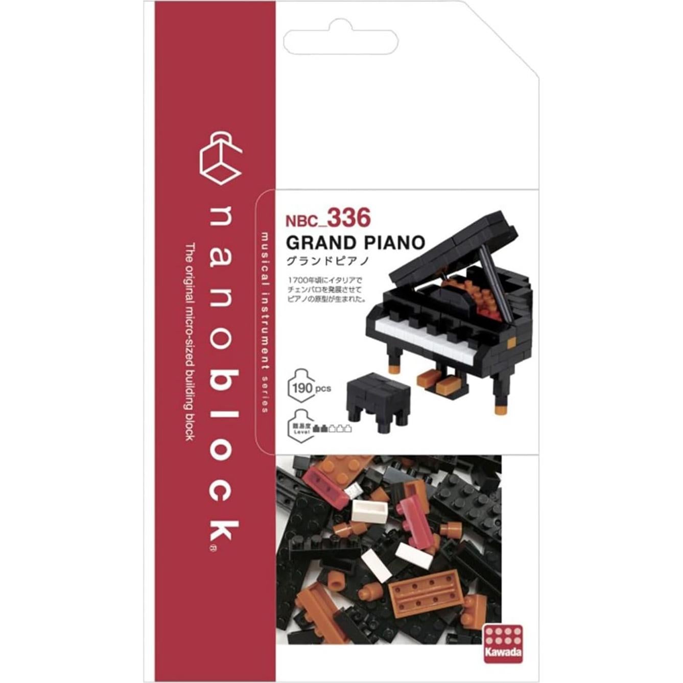 Nanoblock Piano de Cola - Kit de Construcción 190 Piezas