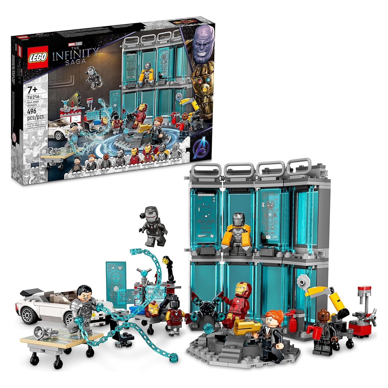 LEGO Marvel Iron Man Armory 76216 - Set de Construcción 496 Piezas