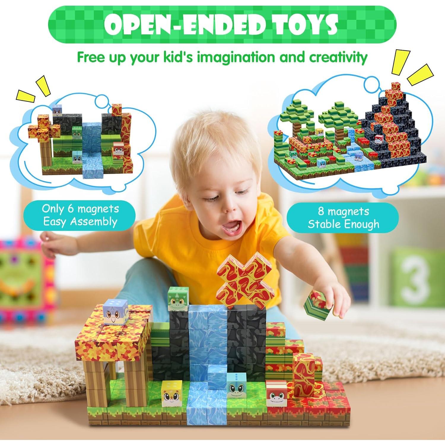 Bloques Magnéticos SKTMYY Dinosaurios y Volcanes 26.7x20.6cm