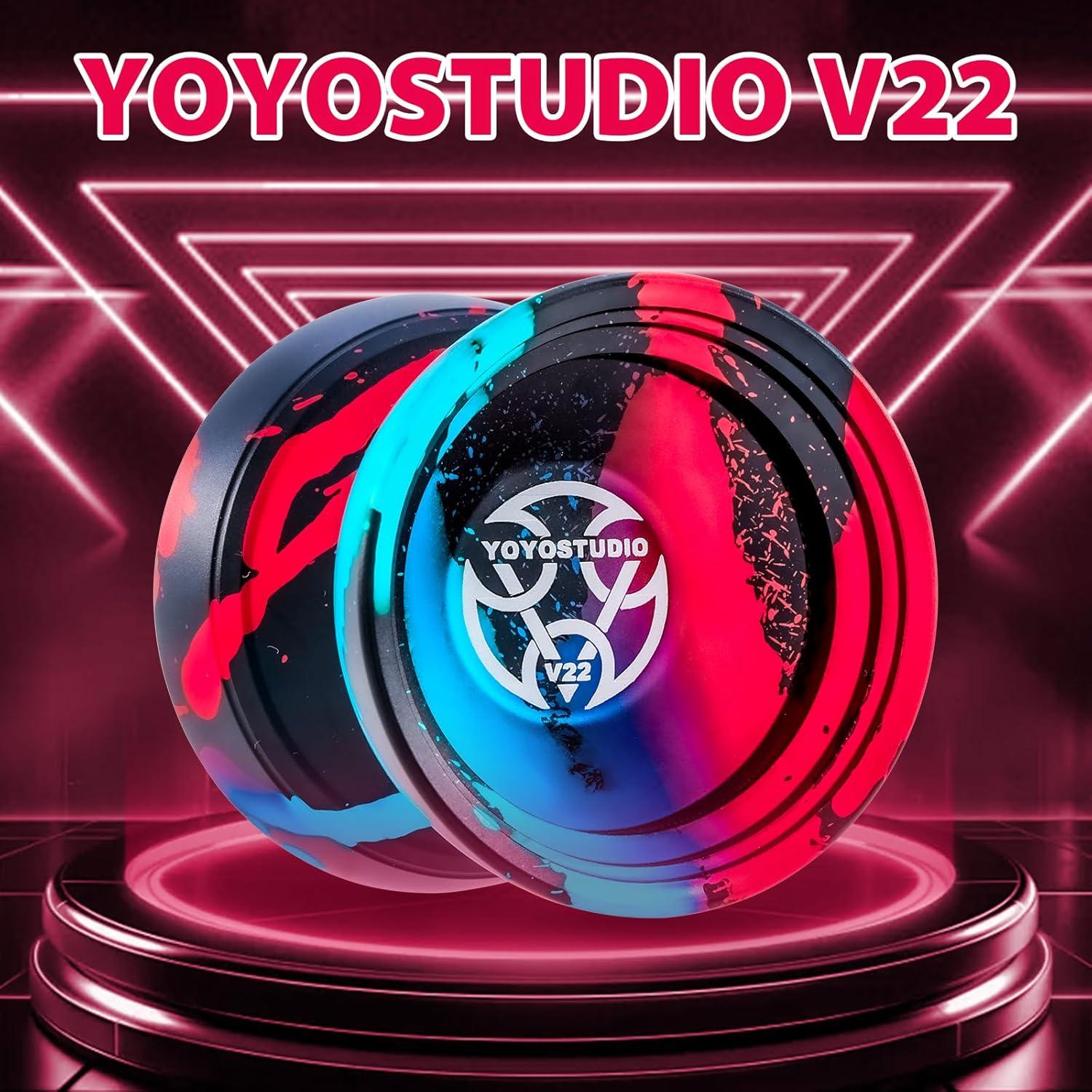 Yoyo Profesional YOYOSTUDIO V22 con Accesorios - Negro Azul Rojo