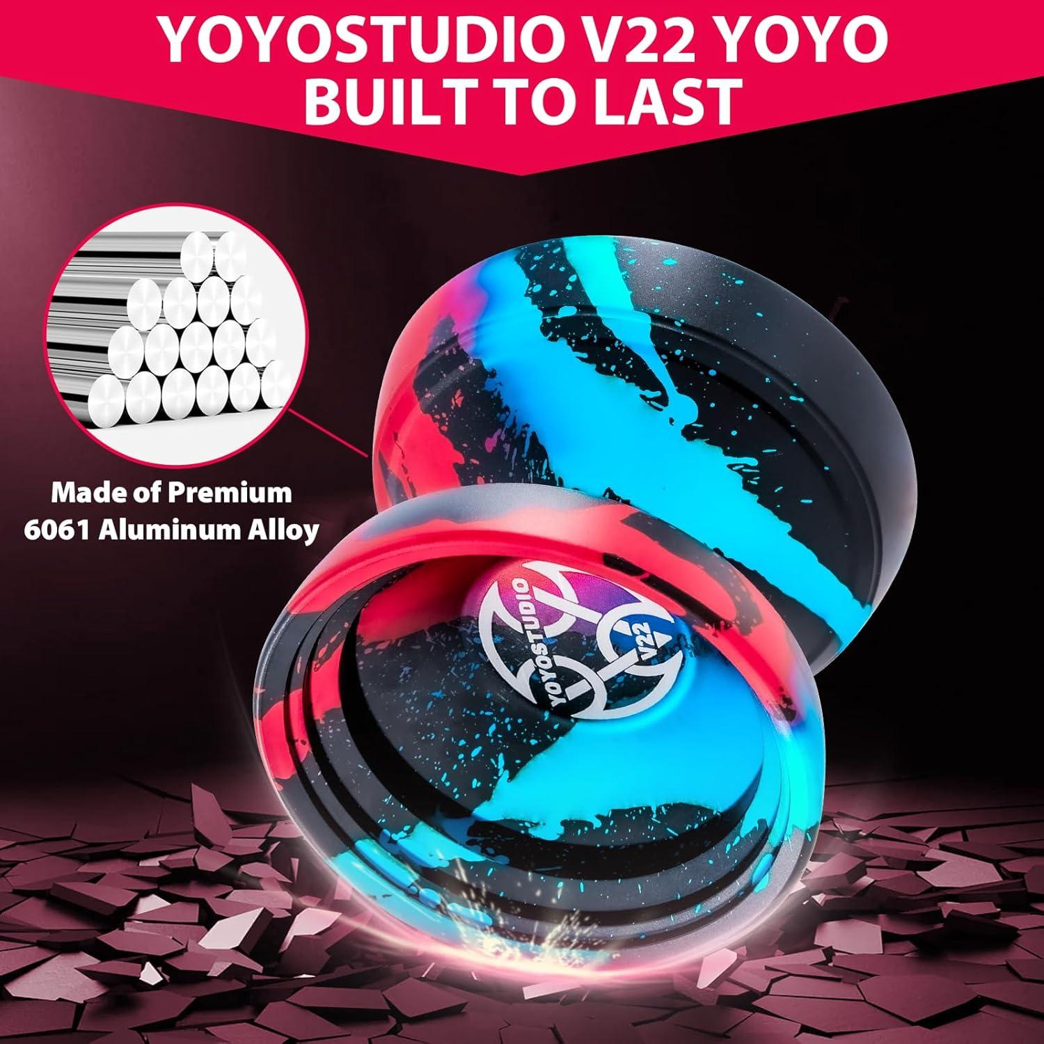 Yoyo Profesional YOYOSTUDIO V22 con Accesorios - Negro Azul Rojo