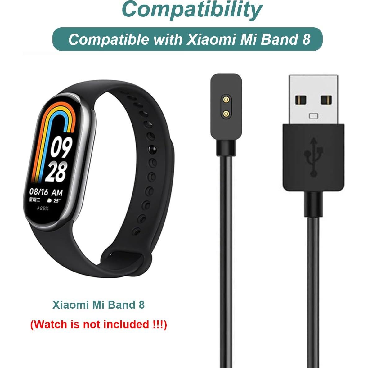 Cargador Kissmart para Xiaomi Mi Band 8/9 USB 60cm 2Pack