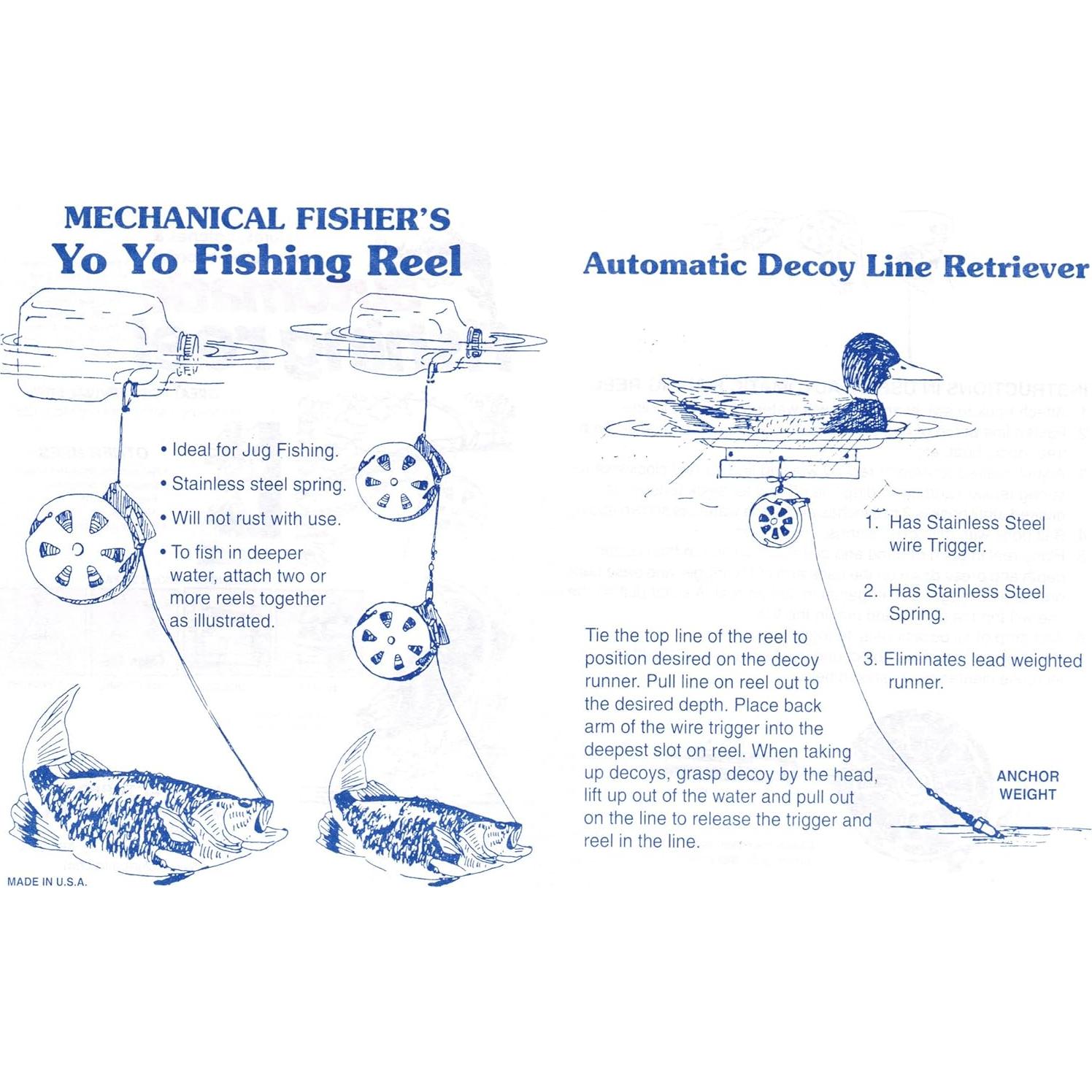 Carretes de Pesca Automáticos Yo Yo Reel Mecánicos - Paquete de 2