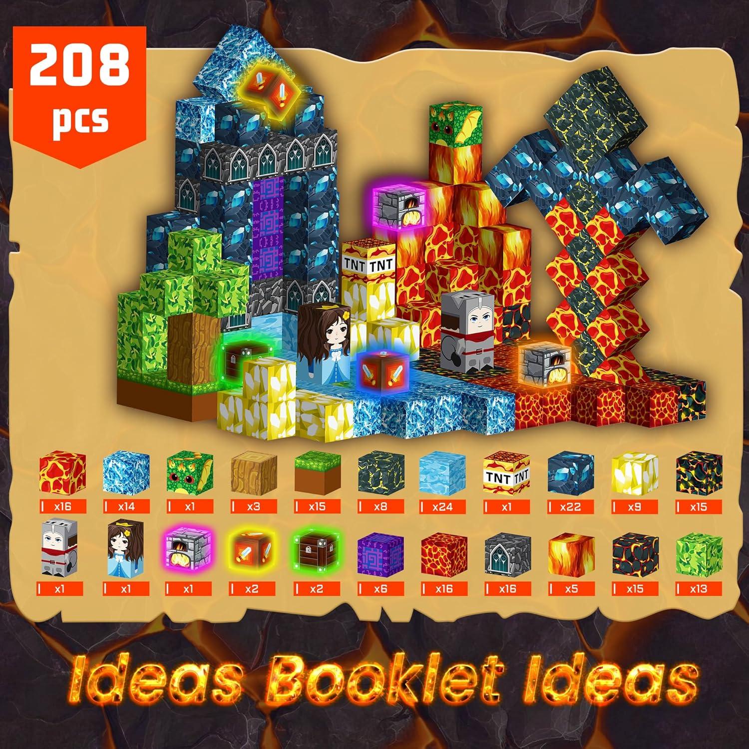 Bloques Magnéticos 208 Piezas Elfapollo Juguete Educativo STEM