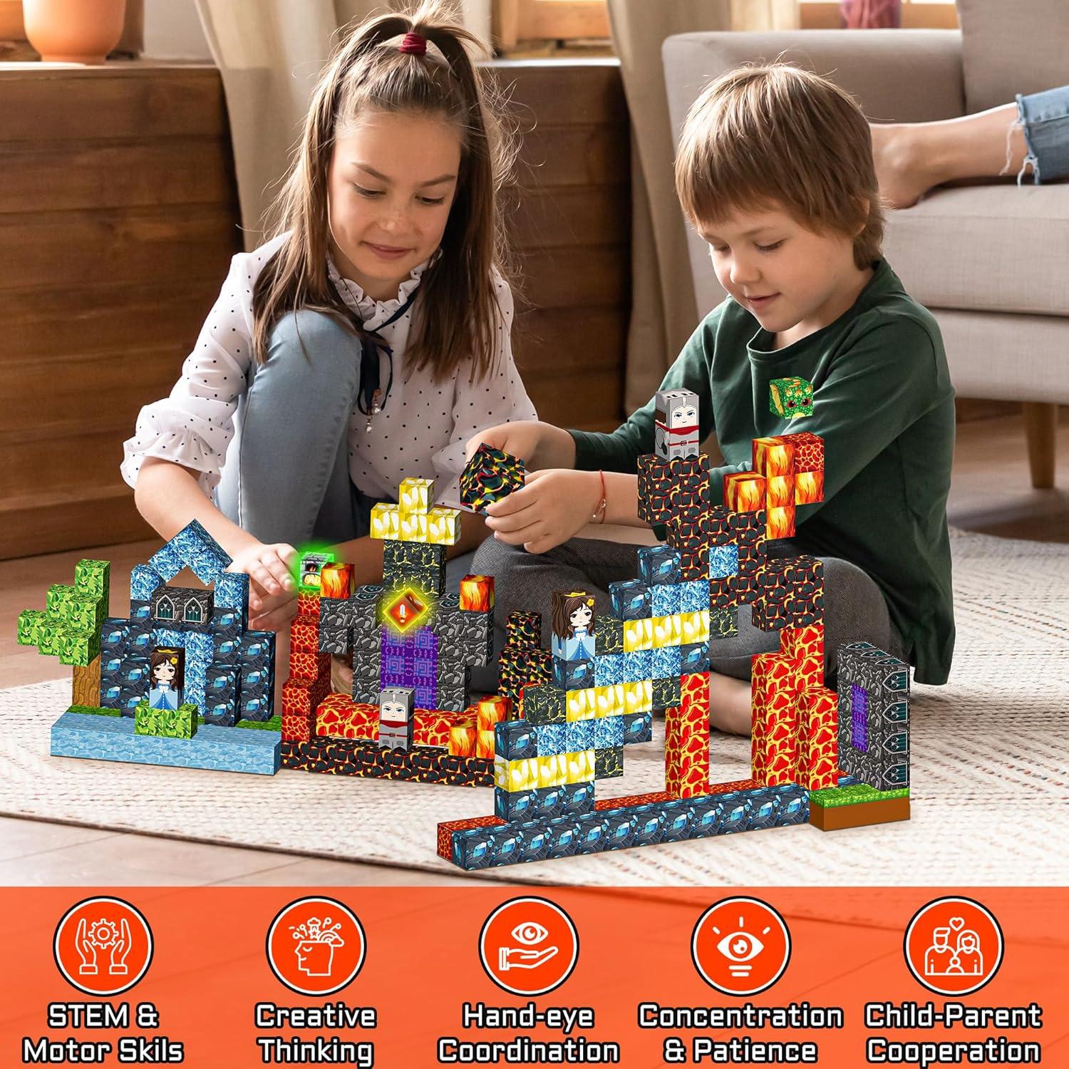 Bloques Magnéticos 208 Piezas Elfapollo Juguete Educativo STEM