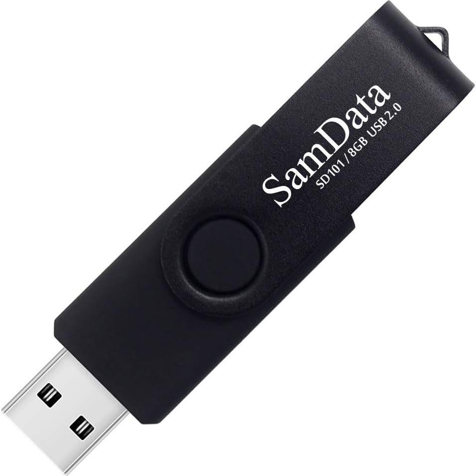 Paquete de 2 Unidades Flash USB 2.0 8GB SamData Negro