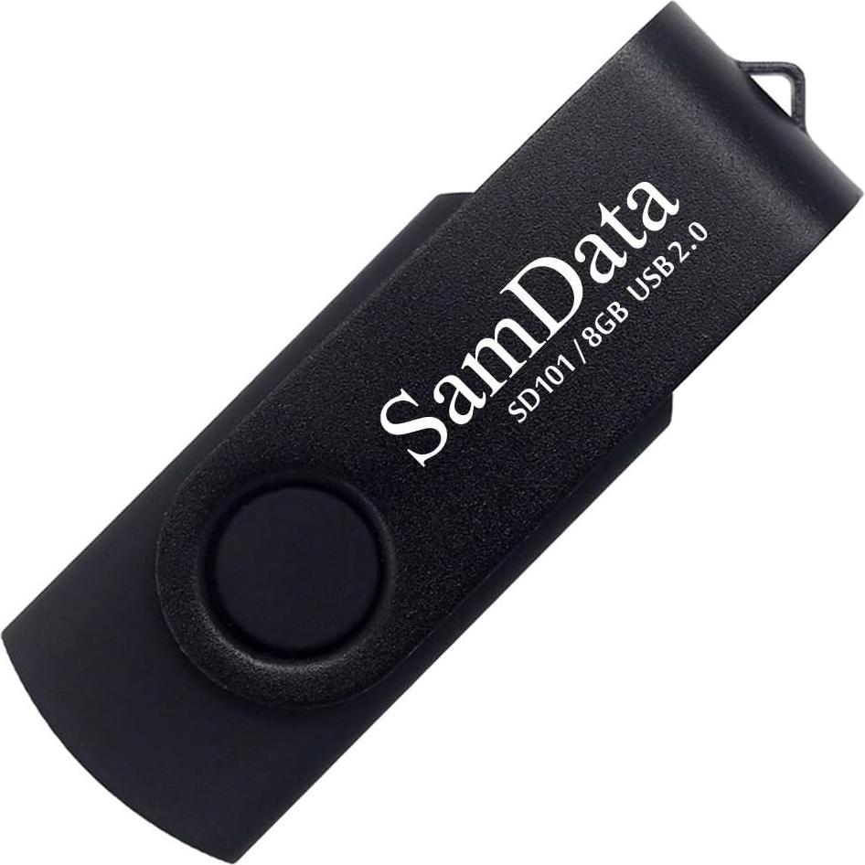 Paquete de 2 Unidades Flash USB 2.0 8GB SamData Negro