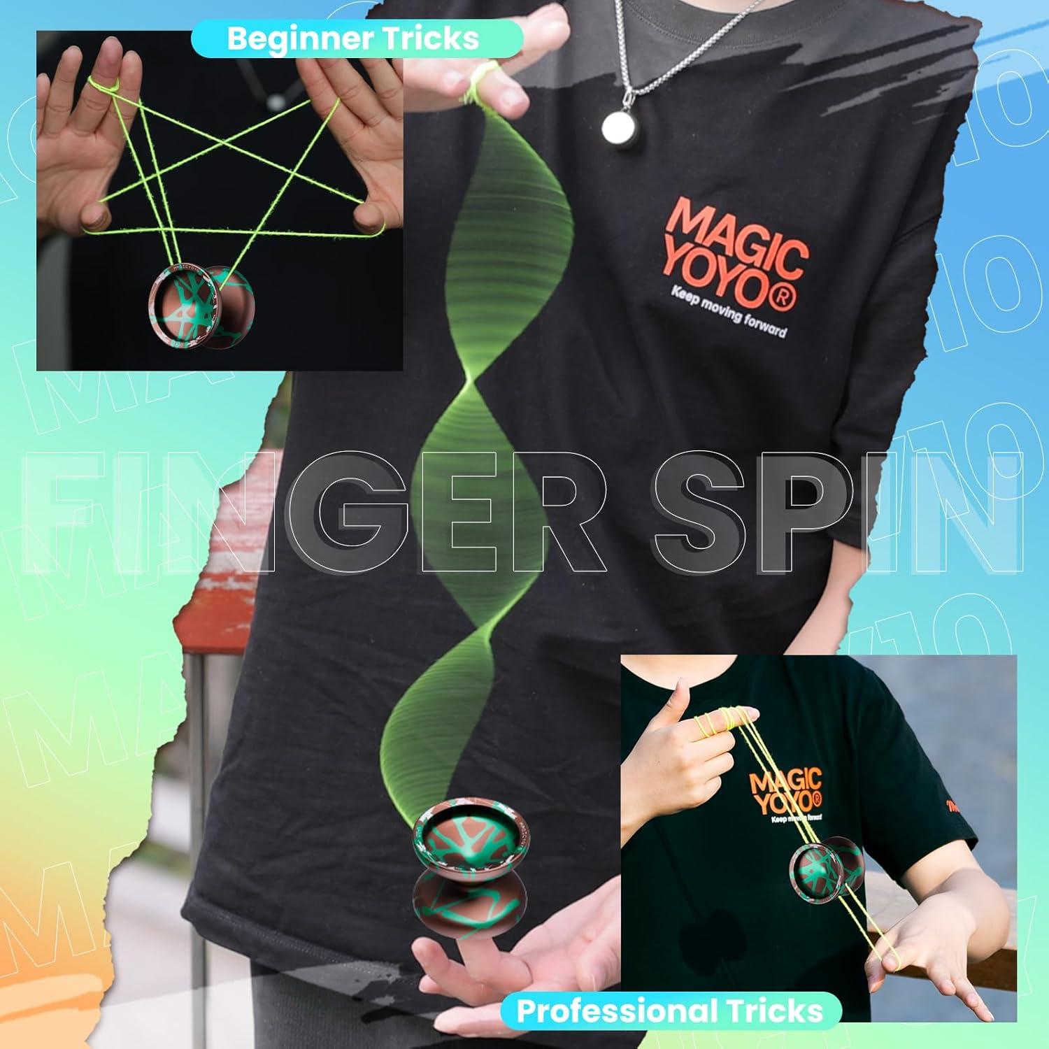 Yoyo Profesional MAGICYOYO V10 Metal con Estuche Verde