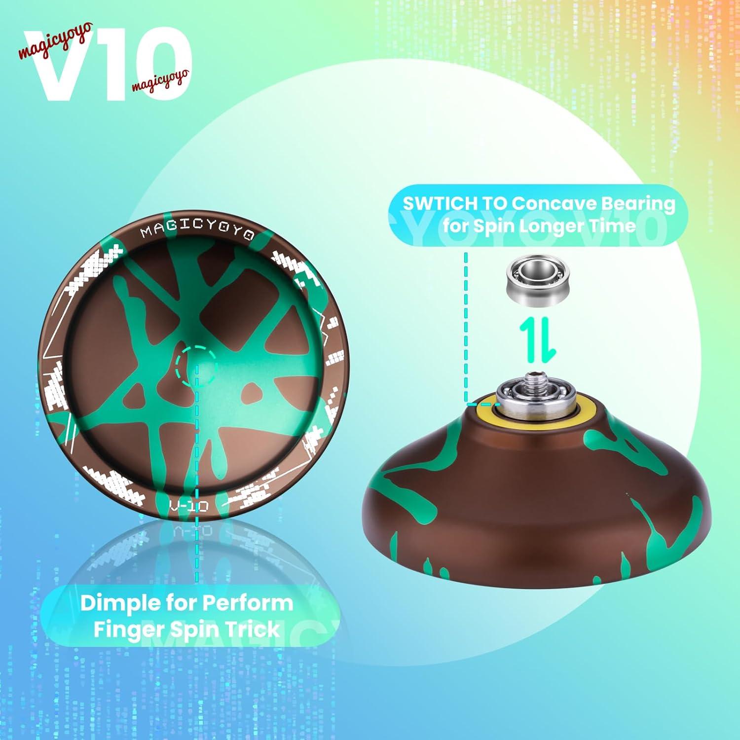 Yoyo Profesional MAGICYOYO V10 Metal con Estuche Verde