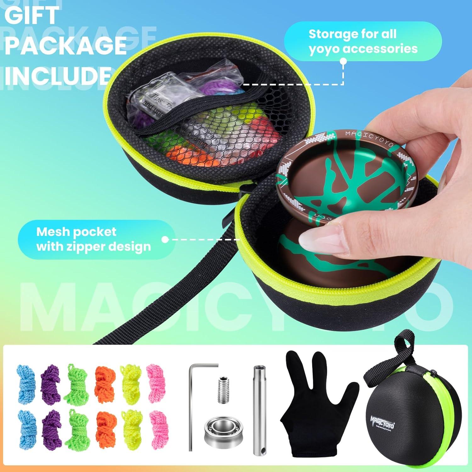 Yoyo Profesional MAGICYOYO V10 Metal con Estuche Verde