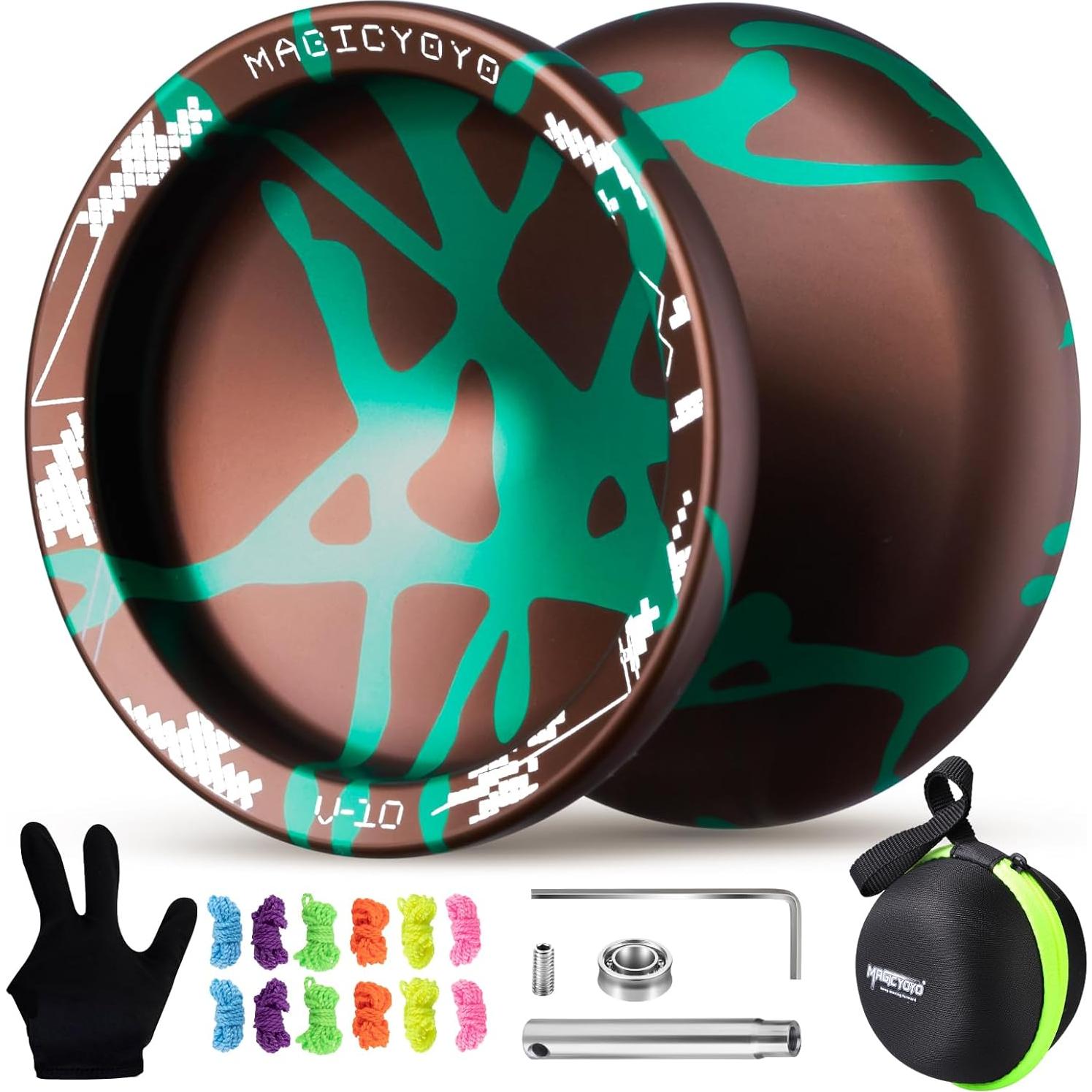 Yoyo Profesional MAGICYOYO V10 Metal con Estuche Verde
