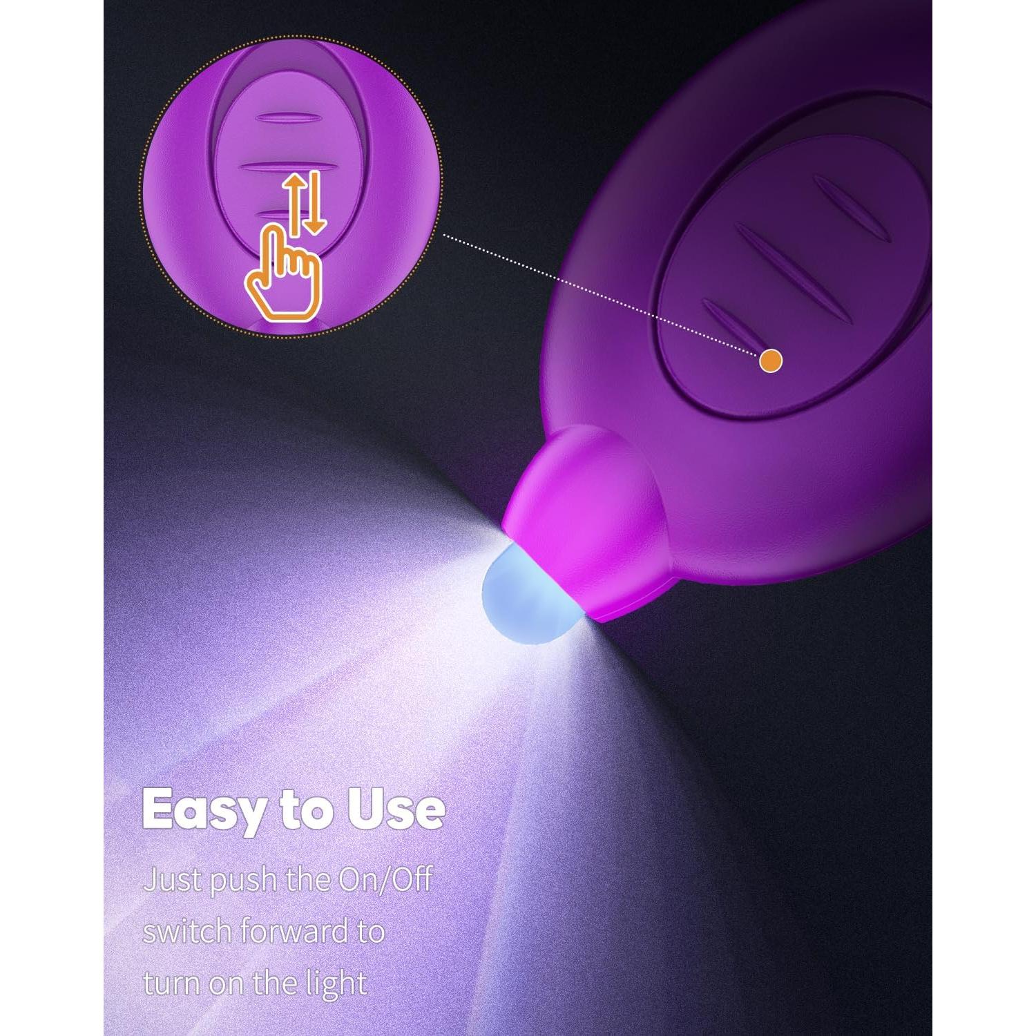 Uniclife Paquete de 5 Mini Linternas LED UV Portátiles