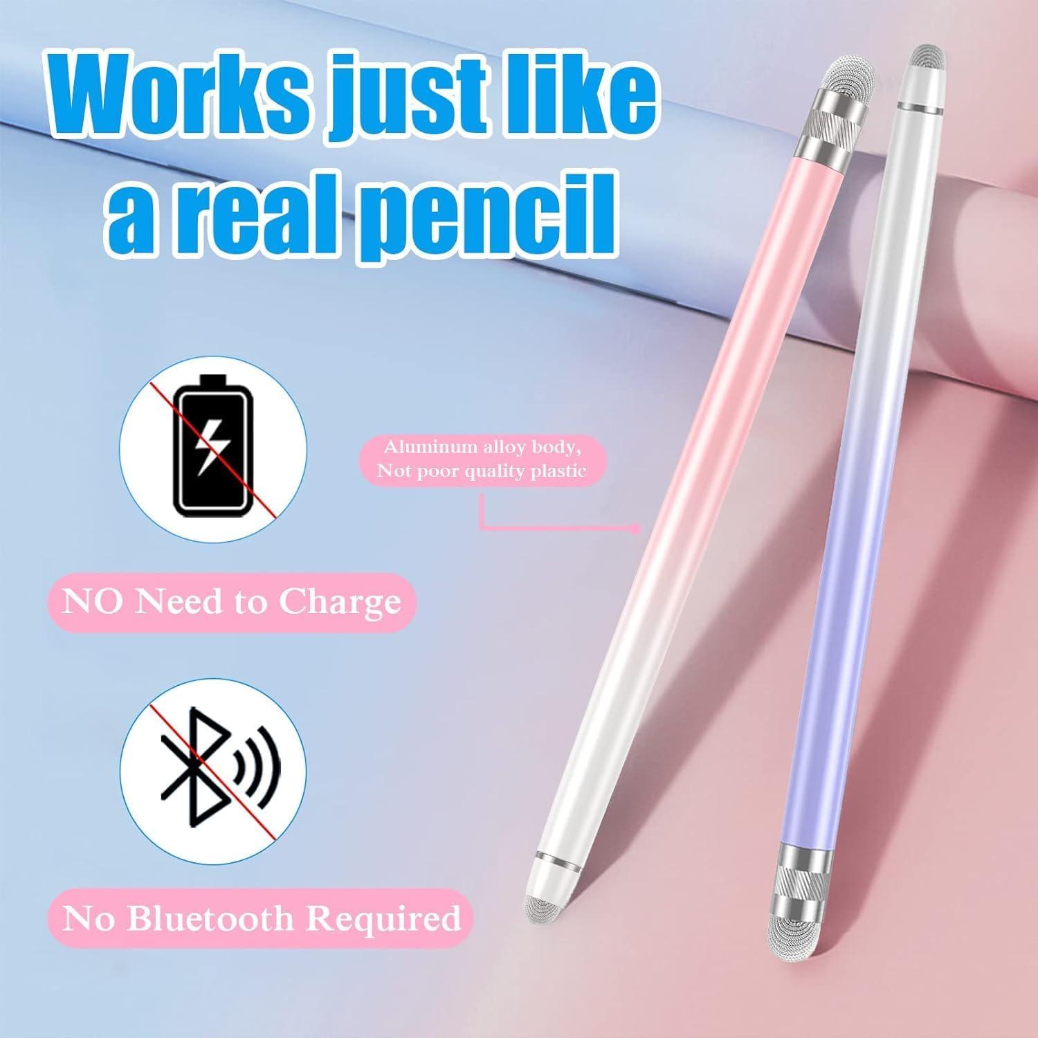 2 Lápices Stylus Bopomofo para Pantallas Táctiles - Blanco Rosa/Púrpura