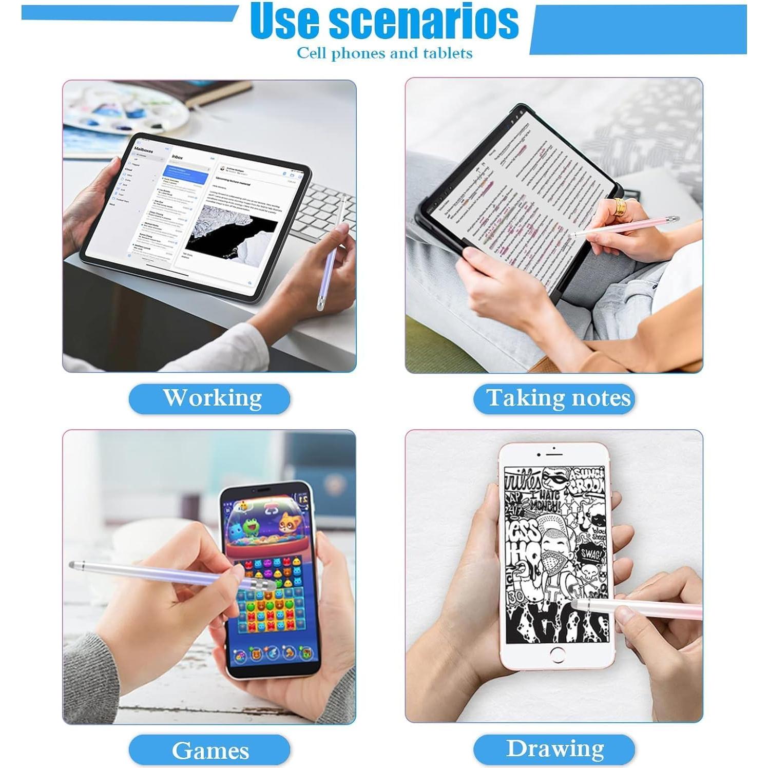 2 Lápices Stylus Bopomofo para Pantallas Táctiles - Blanco Rosa/Púrpura