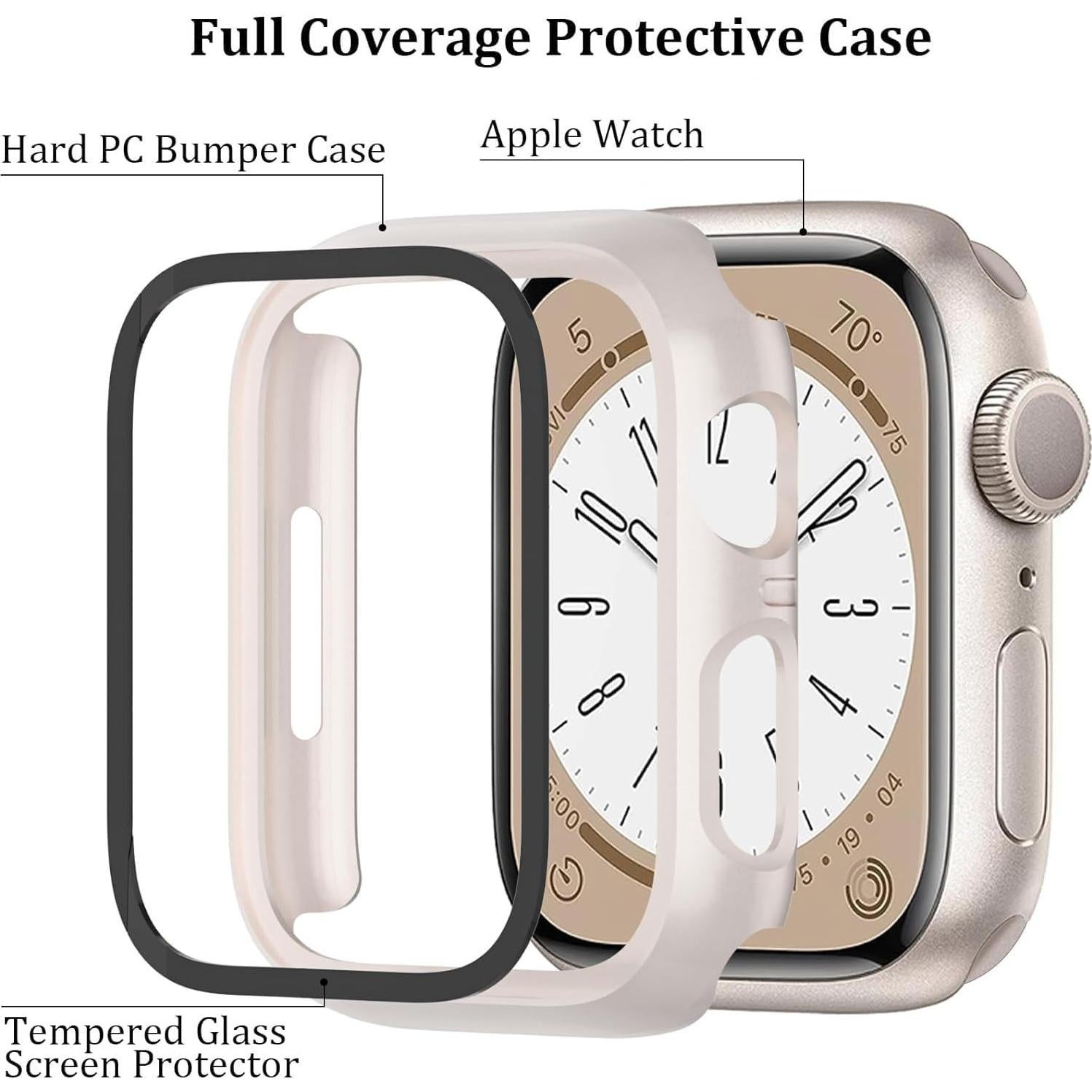 Paquete de 6 fundas duras QCKANLJ para Apple Watch 45mm