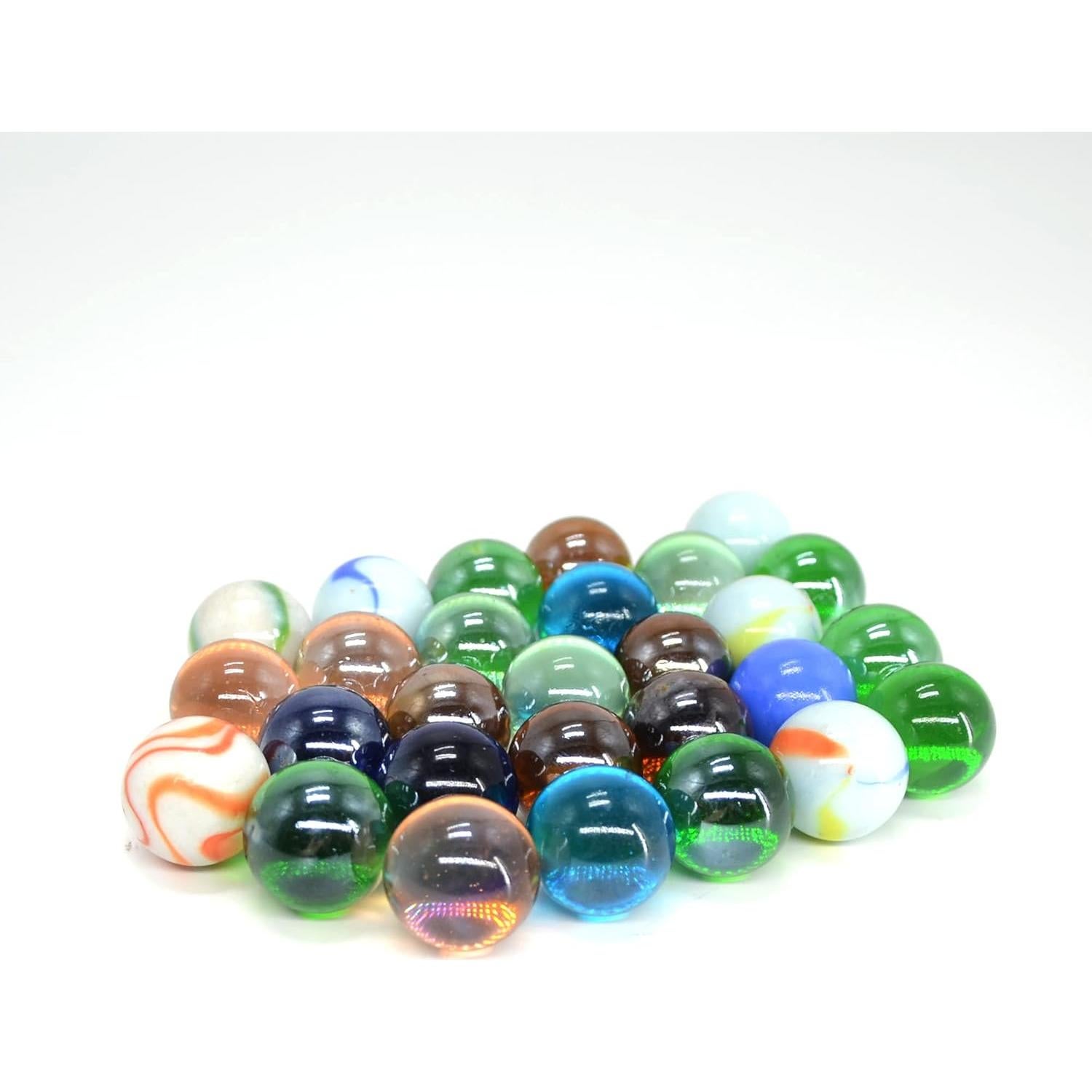 12 Canicas de Vidrio Surtidas Qich 11.4x7.6 cm Colores Vivos