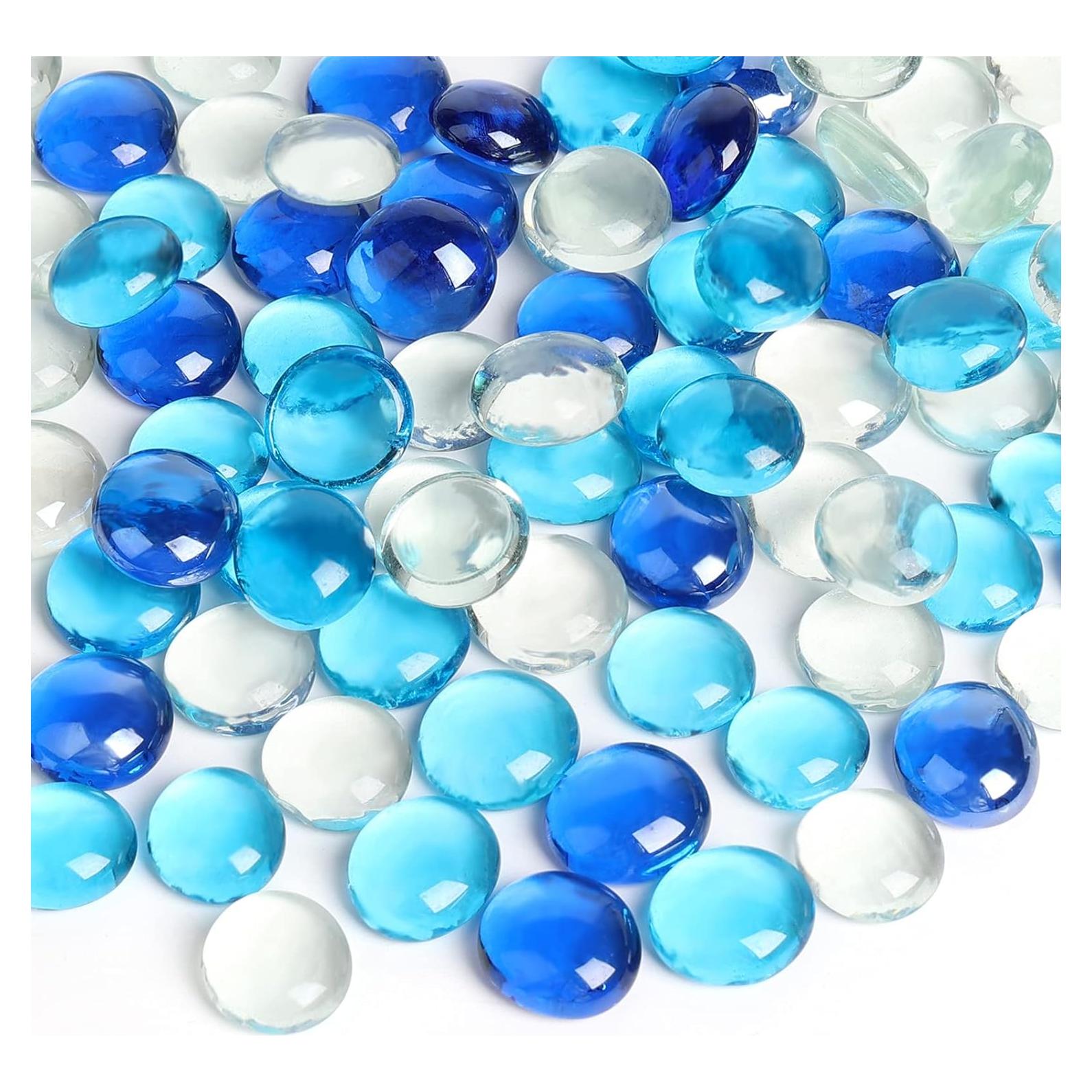 Canicas de Vidrio Planas FUTUREPLUSX 500PCS Azul Decorativas