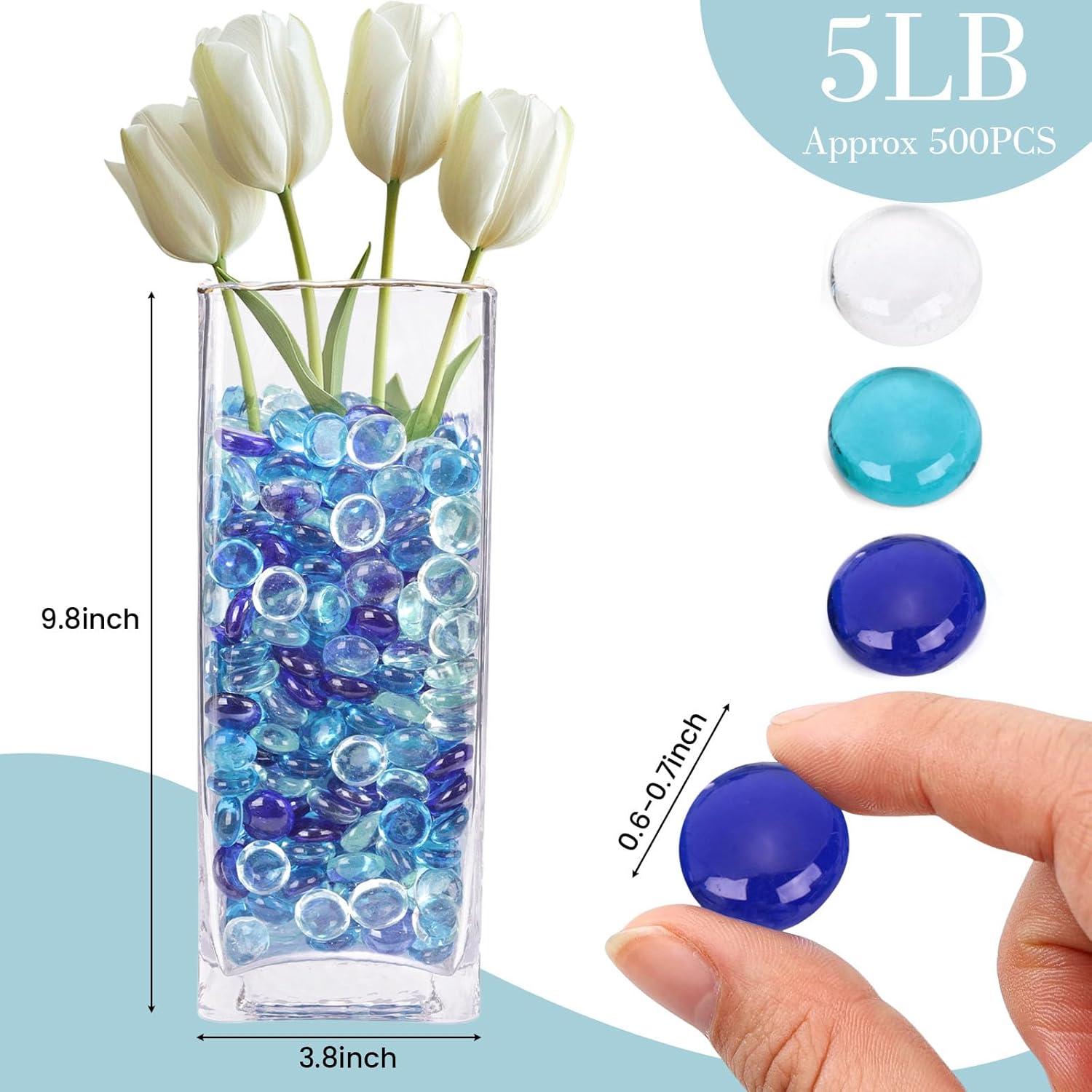 Canicas de Vidrio Planas FUTUREPLUSX 500PCS Azul Decorativas