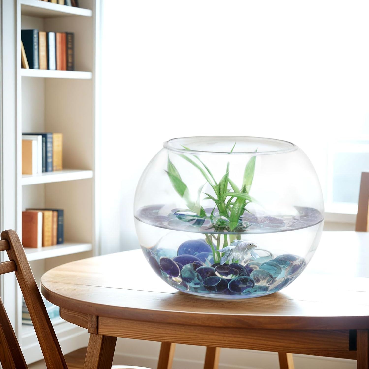 Canicas de Vidrio Planas FUTUREPLUSX 500PCS Azul Decorativas