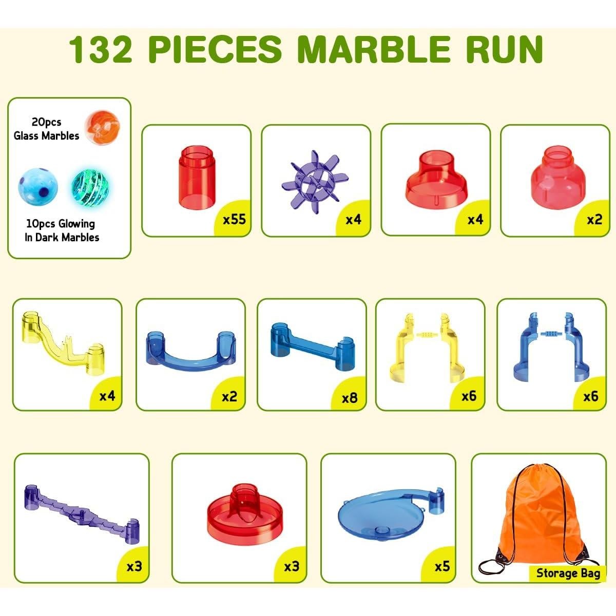 Juego de Canicas Meland 132 Piezas Brillantes STEM