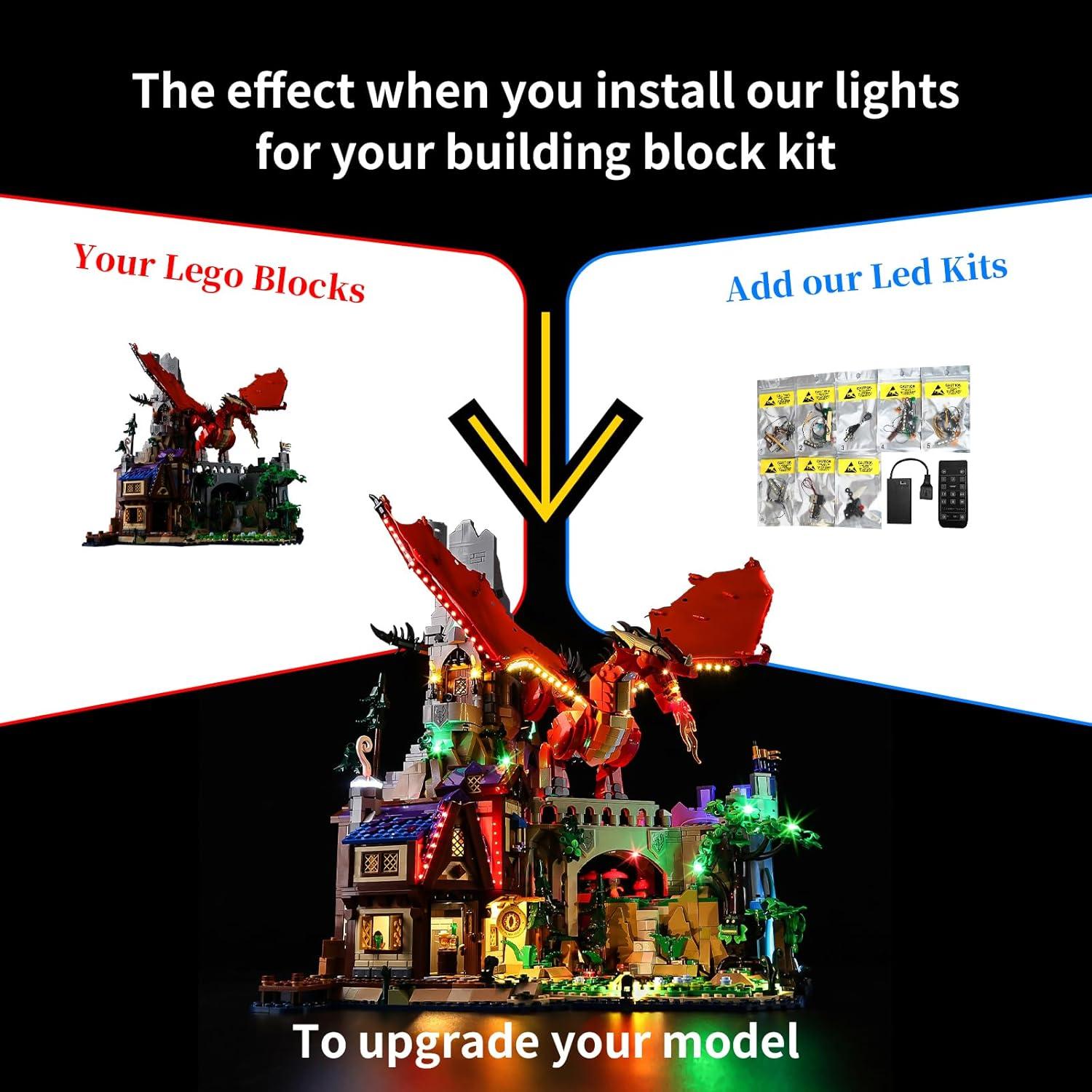 Kit de Iluminación LED Kyglaring para Lego 21348 Dragón Rojo