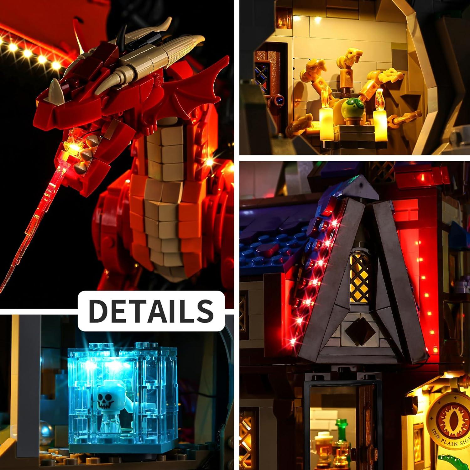 Kit de Iluminación LED Kyglaring para Lego 21348 Dragón Rojo