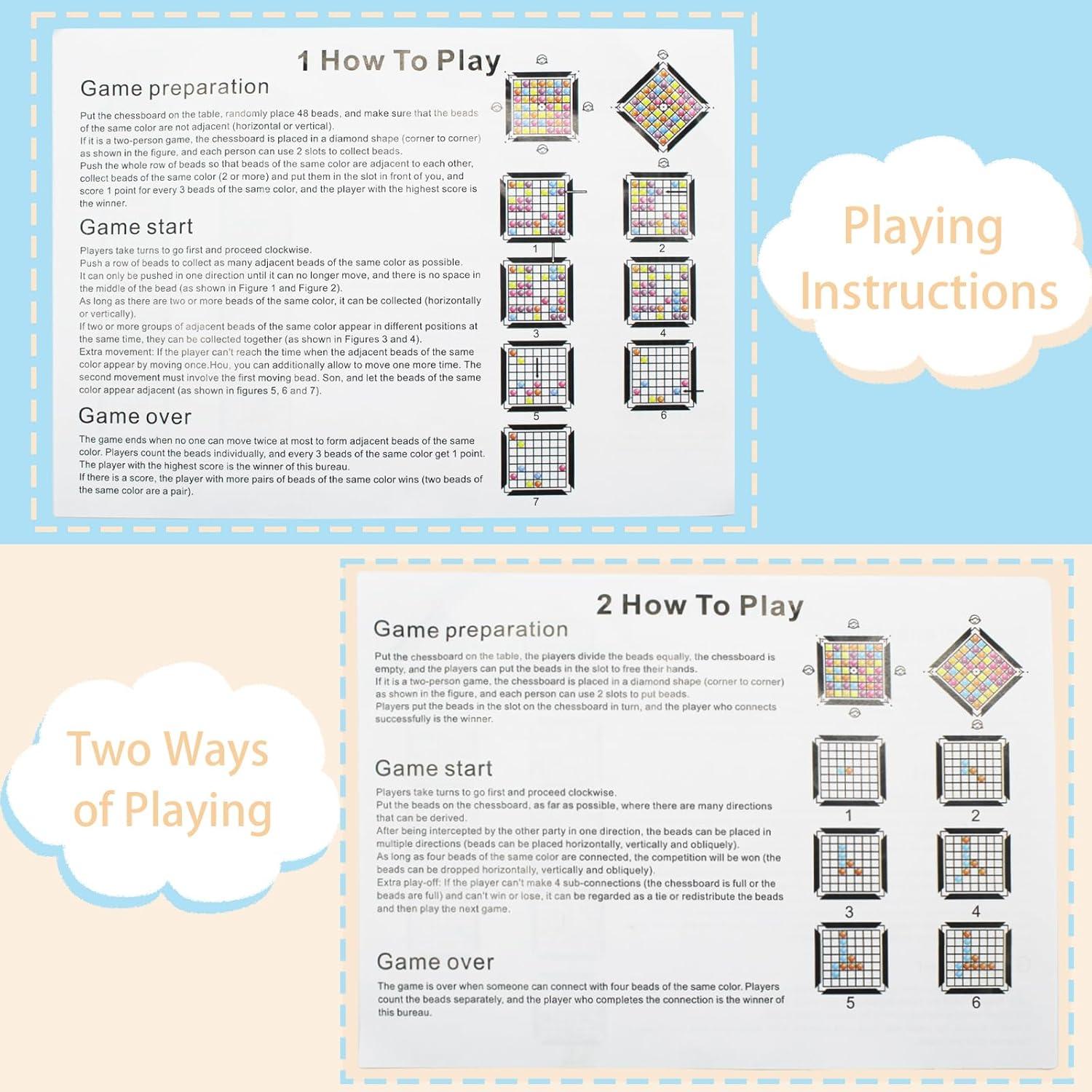 Juego de Mesa de Estrategia Doble 120 Canicas Moiegouct
