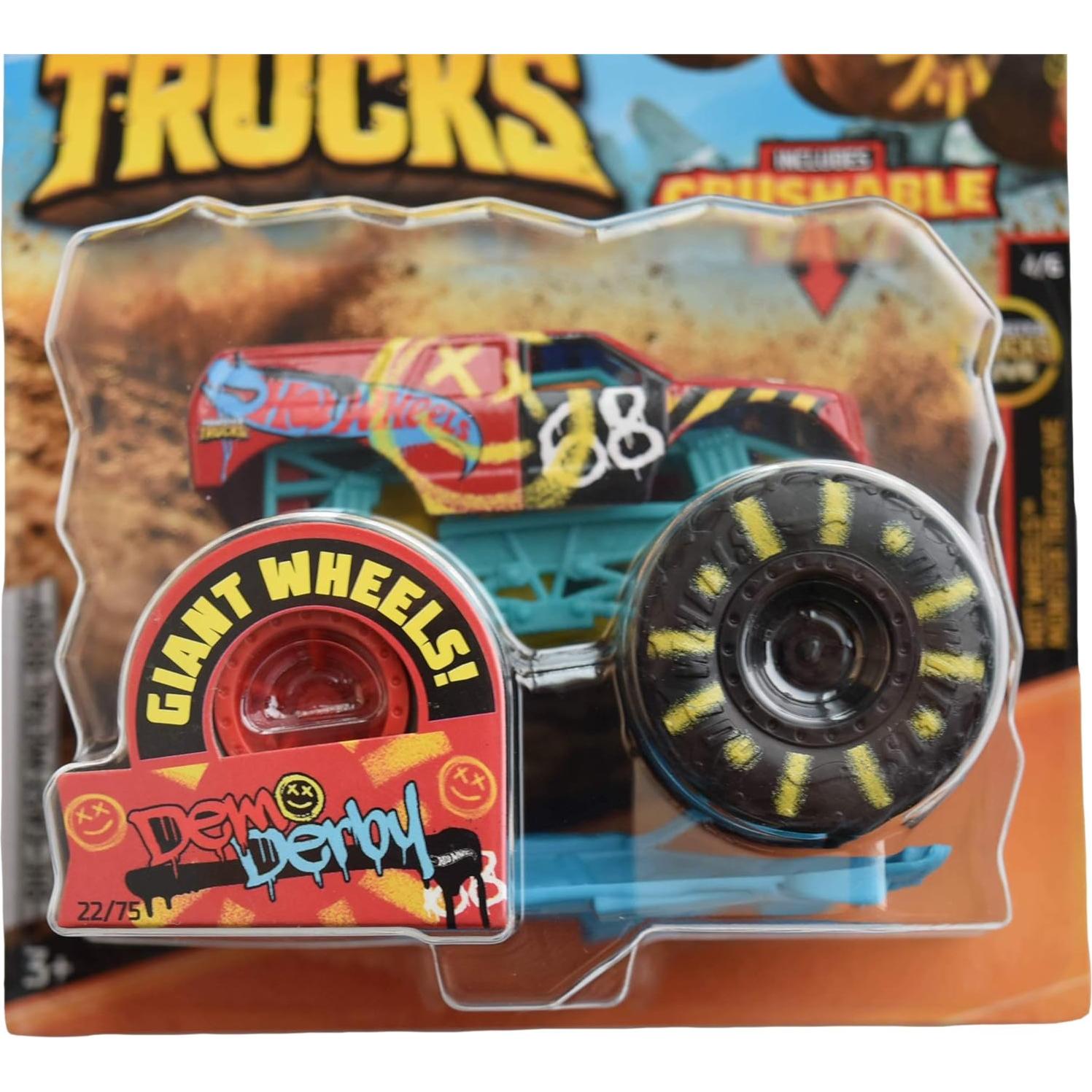 Hot Wheels Monster Trucks Demo Derby 1:64 Escala Aplastable