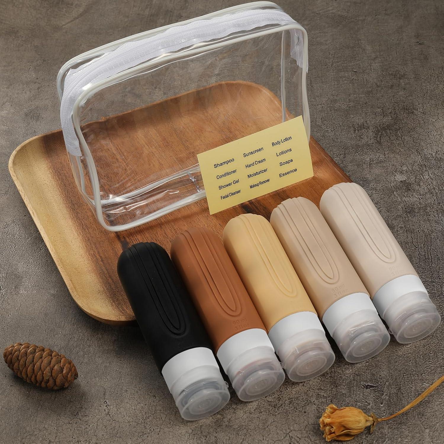 Botellas de Viaje CHEODIN 5 Piezas 88.7ml Aprobadas por TSA