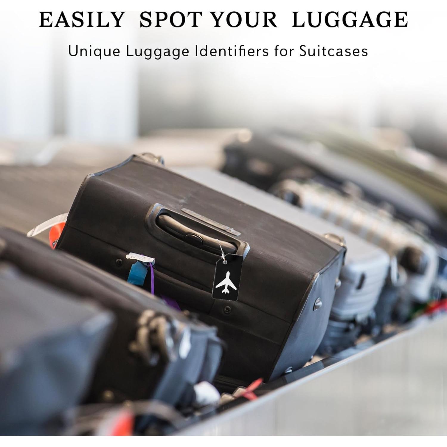 Paquete de 5 Etiquetas de Equipaje Silicona Gostwo Negro