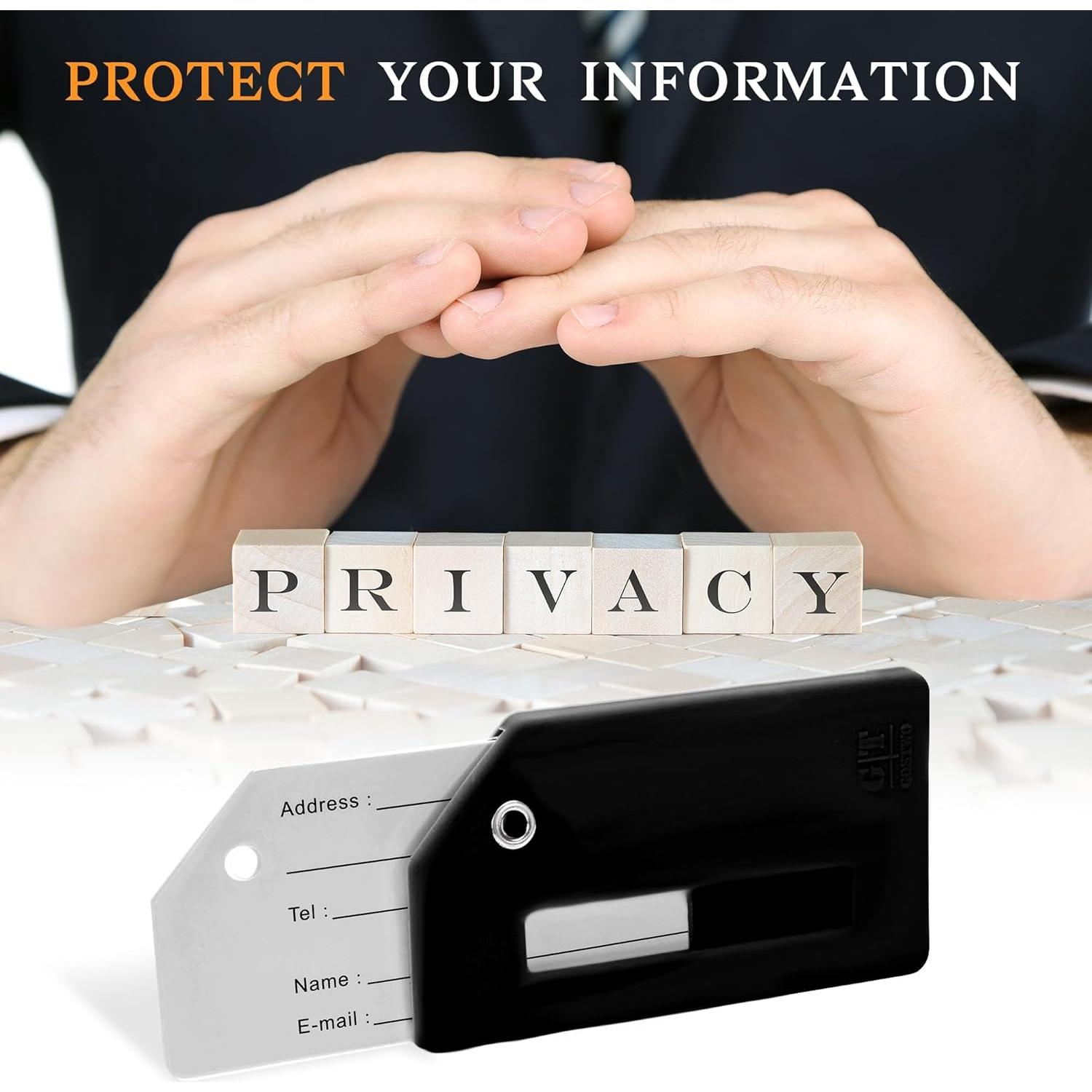 Paquete de 5 Etiquetas de Equipaje Silicona Gostwo Negro