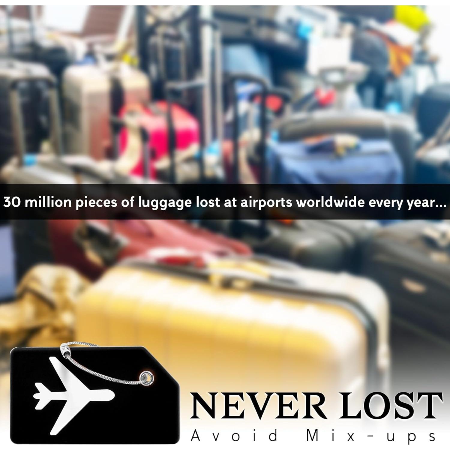 Paquete de 5 Etiquetas de Equipaje Silicona Gostwo Negro