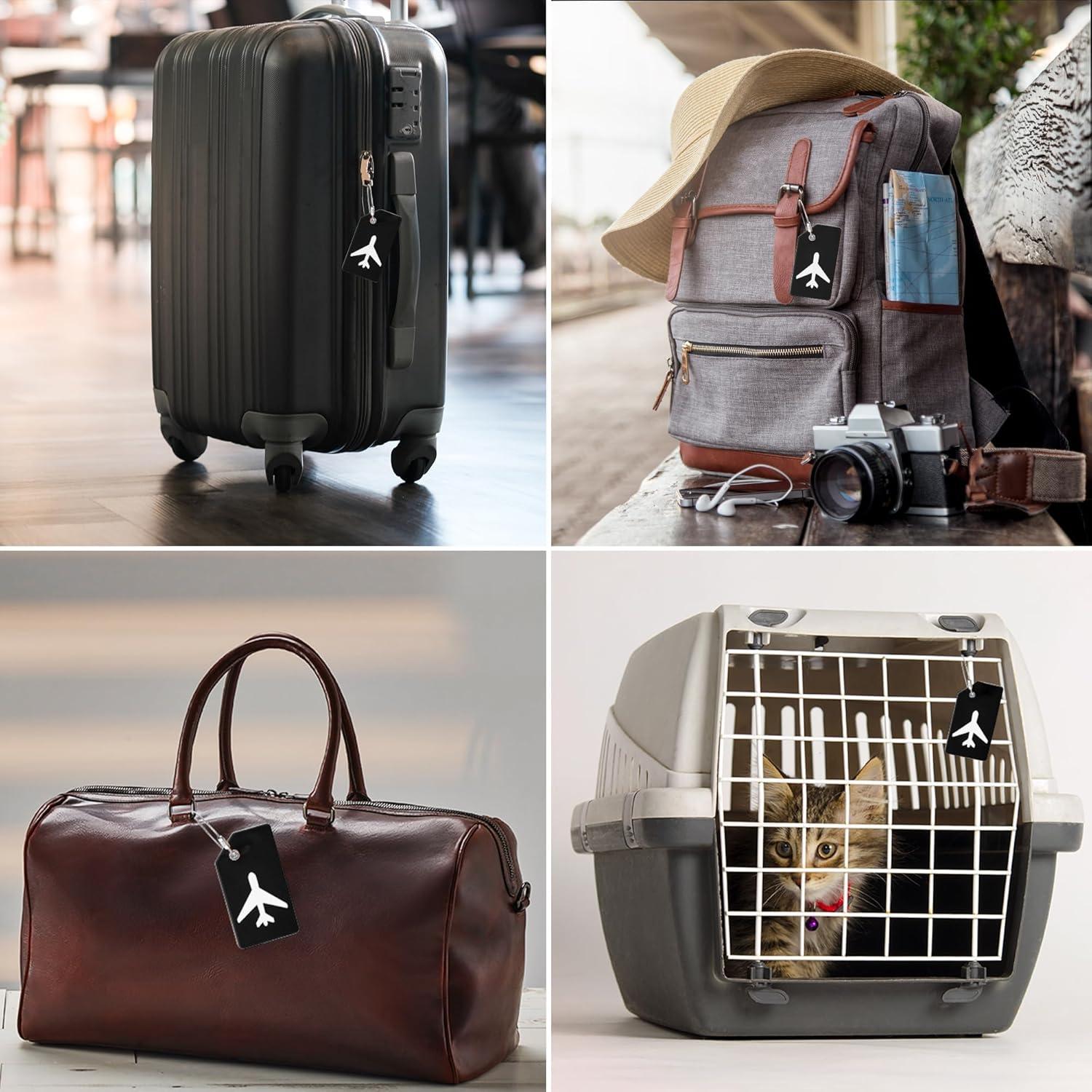 Paquete de 5 Etiquetas de Equipaje Silicona Gostwo Negro