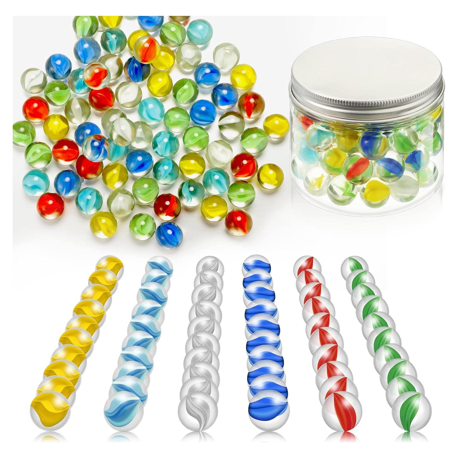 Juego de Canicas de Vidrio Leitee 72 Piezas 16 mm Coloridas