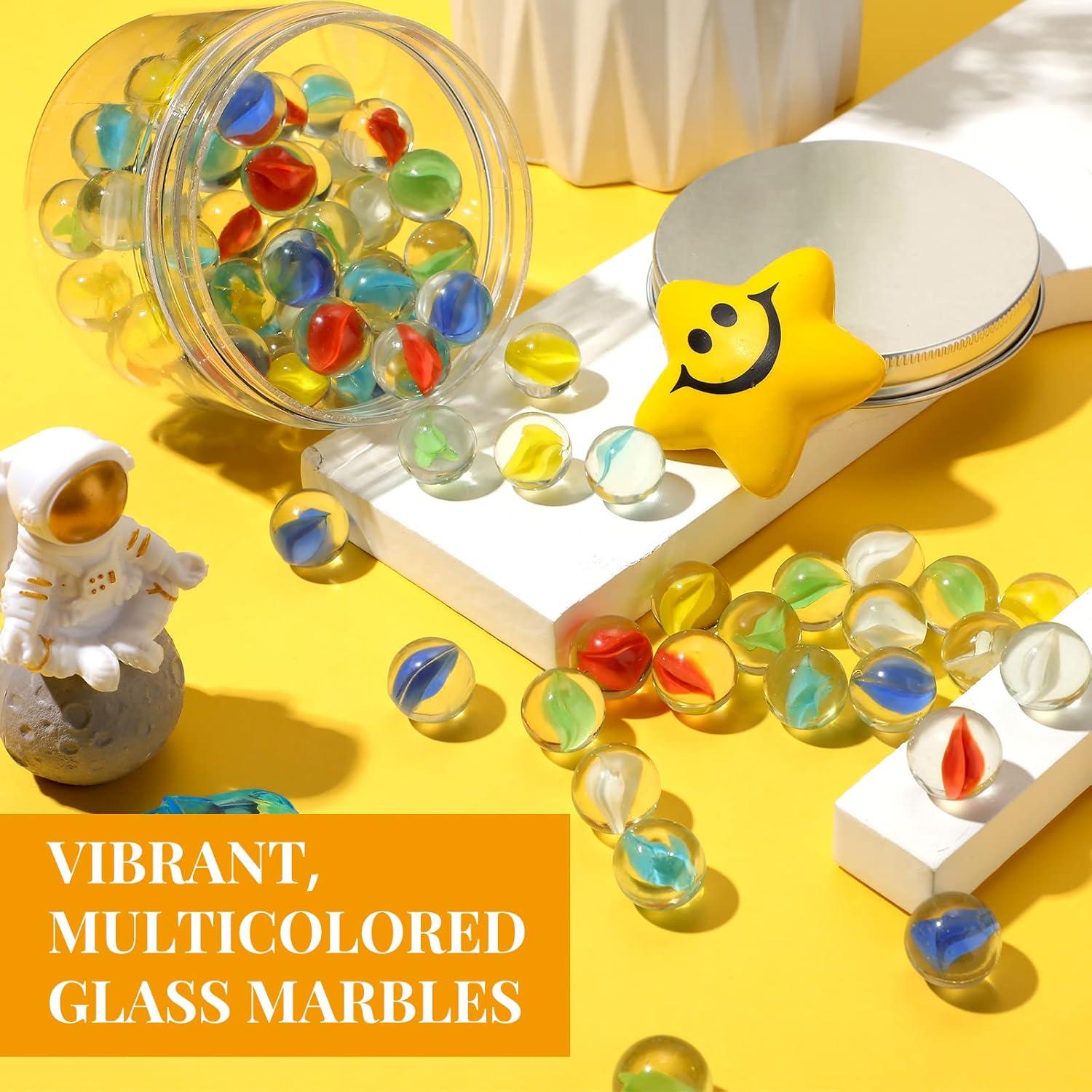 Juego de Canicas de Vidrio Leitee 72 Piezas 16 mm Coloridas