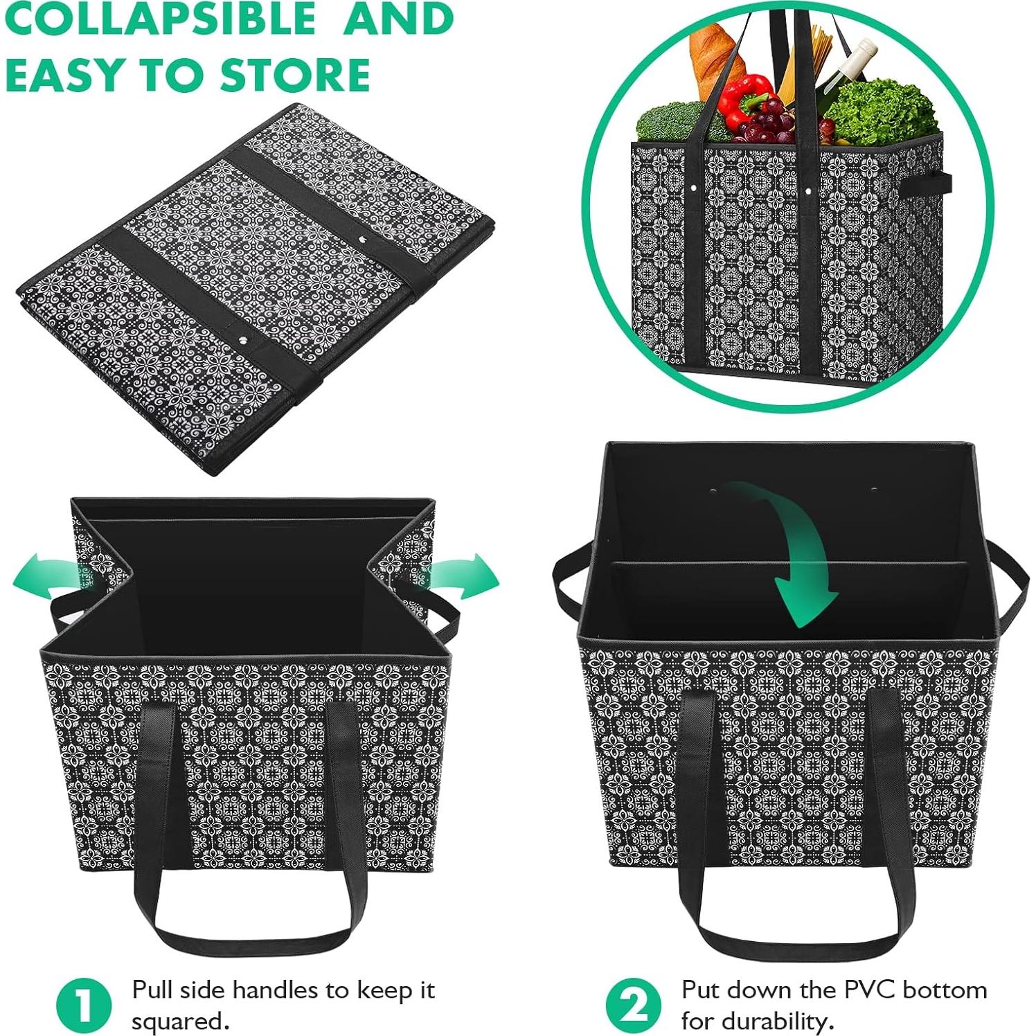 Bolsas de Compras Reutilizables WISELIFE 2 Piezas 37x25cm