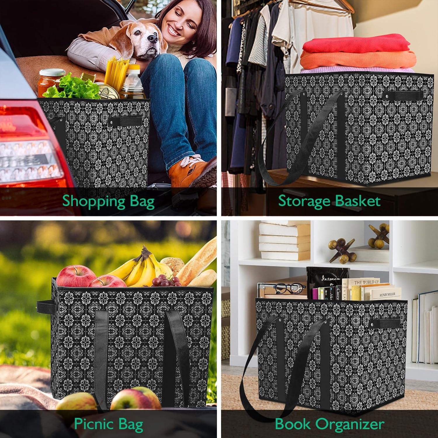 Bolsas de Compras Reutilizables WISELIFE 2 Piezas 37x25cm