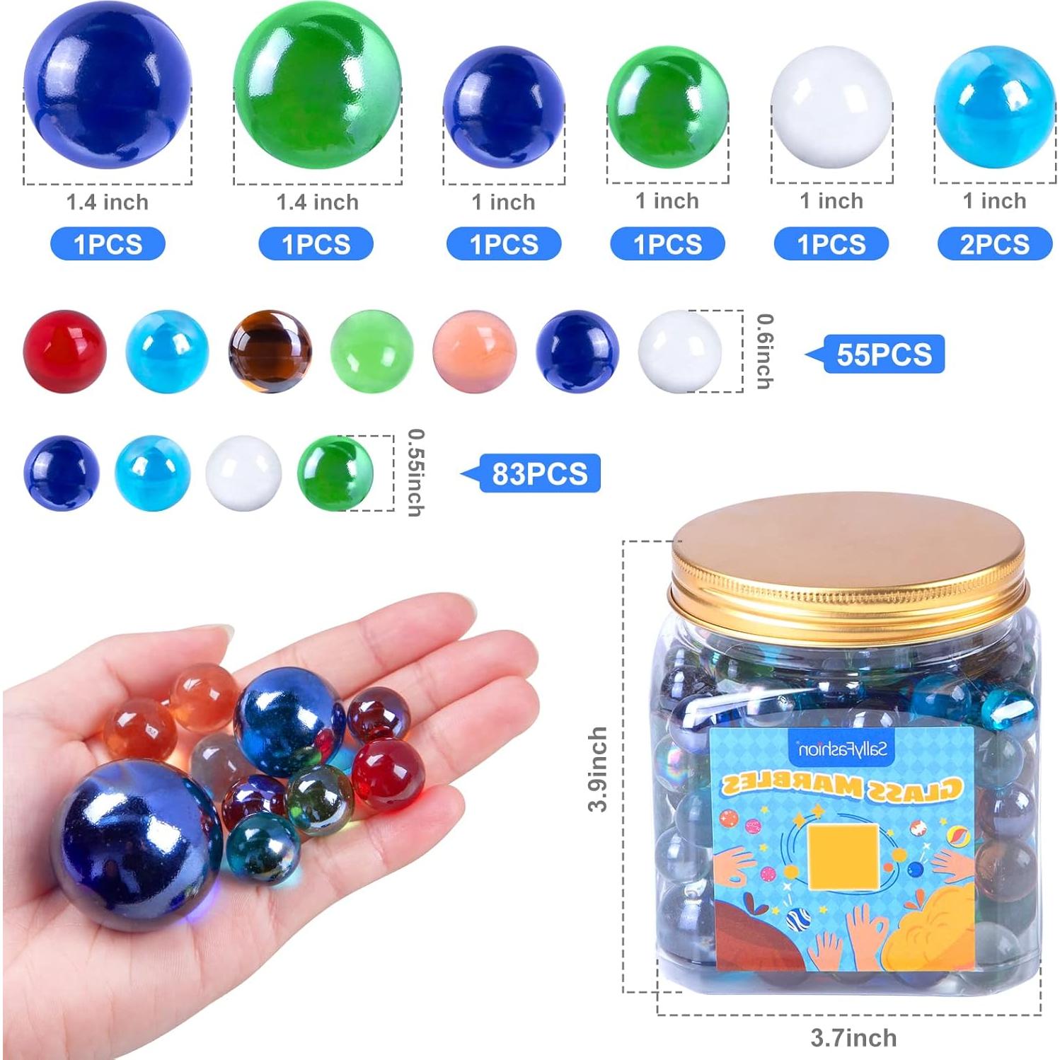 Canicas de Vidrio 145PCS SALLYFASHION para Juegos y Decoración