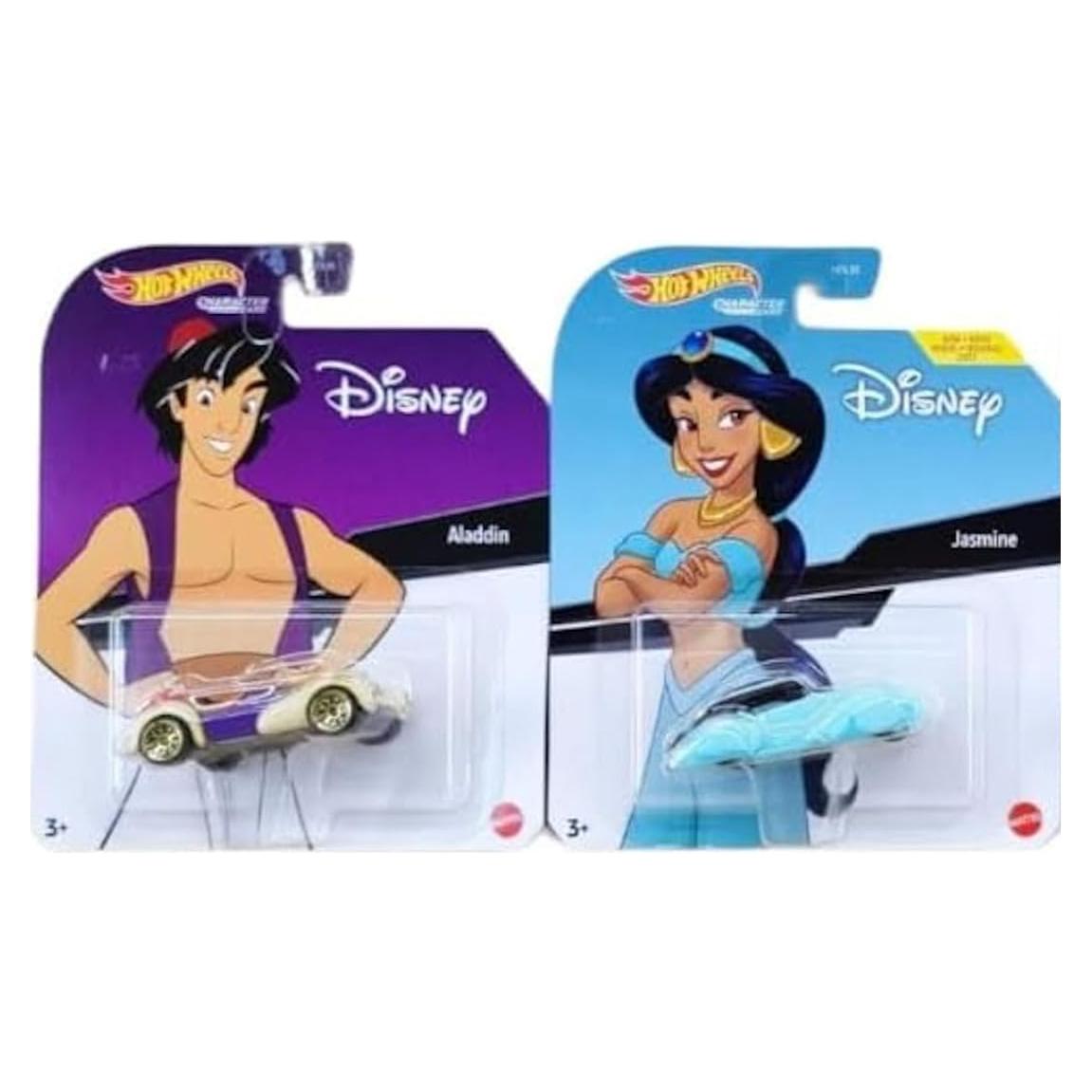 Colección de Autos Disney Hot Wheels Aladino y Jasmine - 2 Piezas