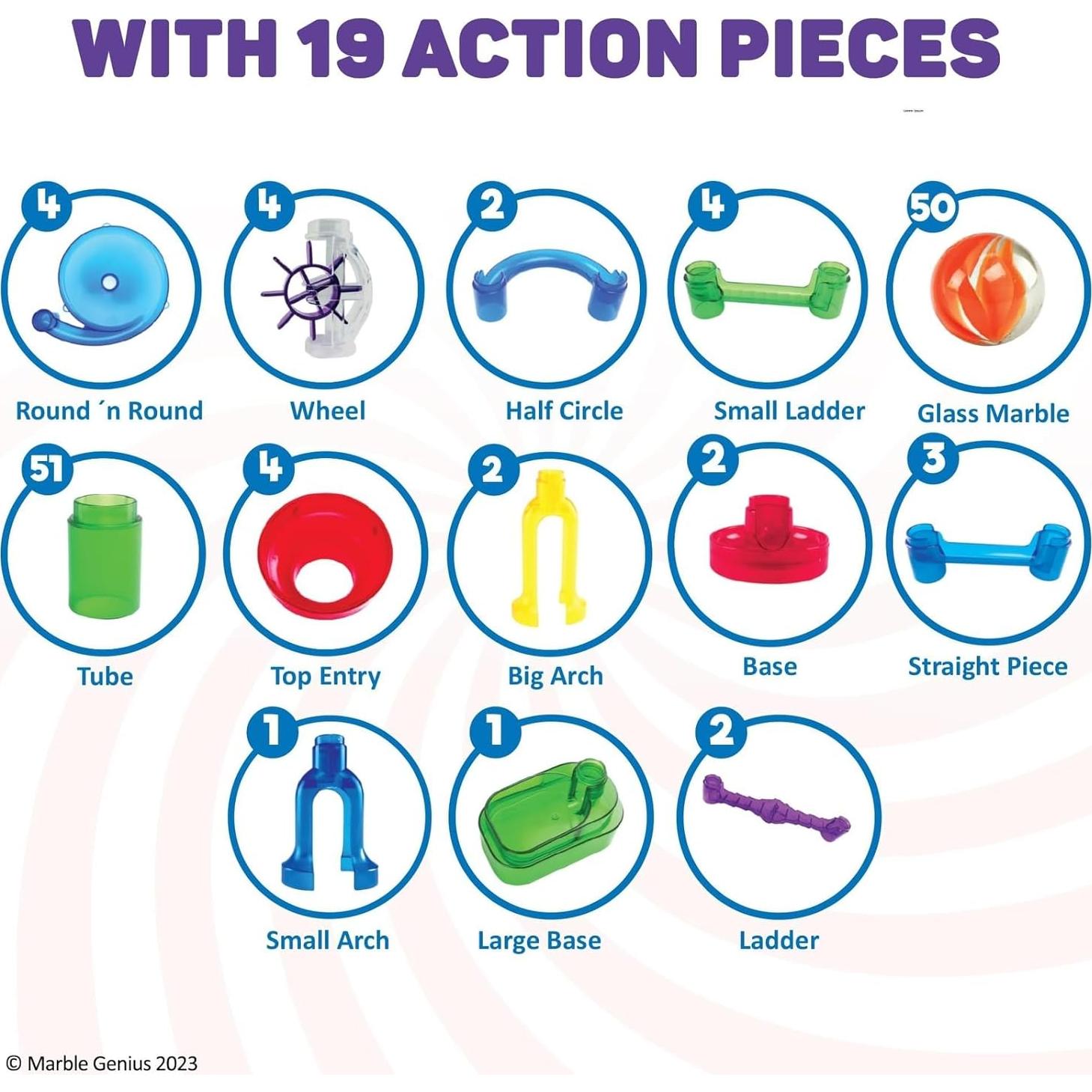 Juego de Canicas Marble Genius - 130 Piezas para Niños