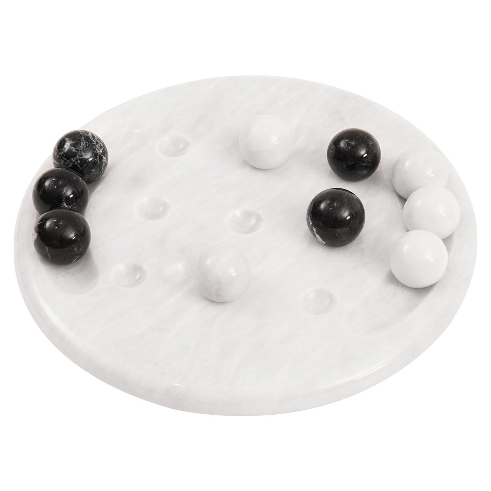 Juego de Tres en Raya de Mármol Radicaln 25,4 cm Negro y Blanco