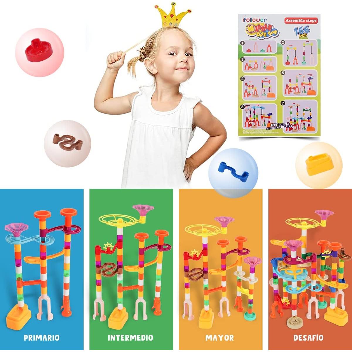 Kit Carrera de Canicas 166 Piezas ifollower Juguete STEM