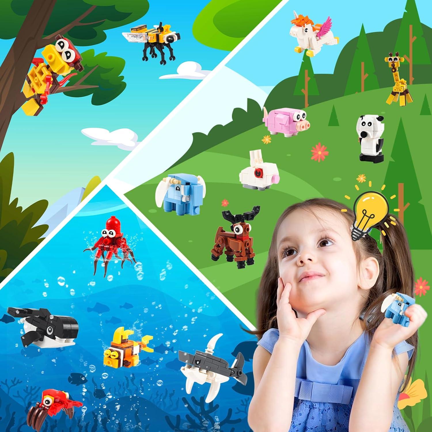 Set de Bloques de Construcción de Animales Rhybor 654 Piezas