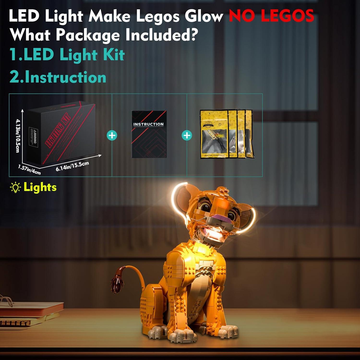 Kit de Luz LED LocoLee para LEGO 43247 Joven Simba El Rey León