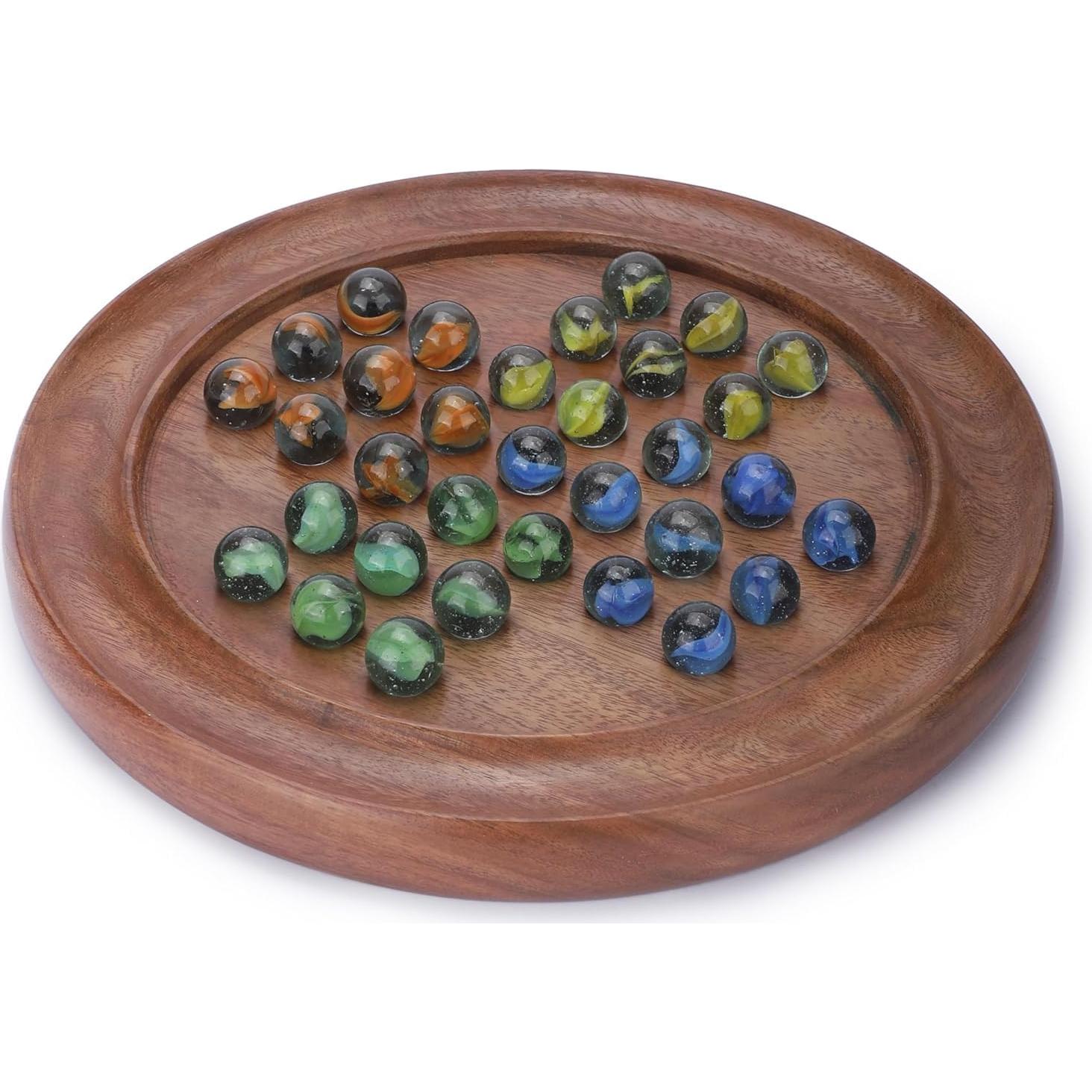 Juego de Mesa Solitario Ajuny - Madera Hecha a Mano 30.48 cm