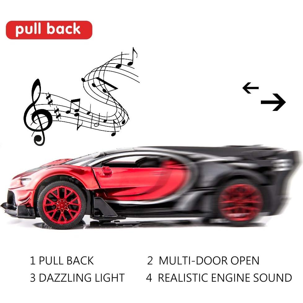 Coche de Modelo Bugatti Vision GT 1/32 BDTCTK con Sonido y Luz