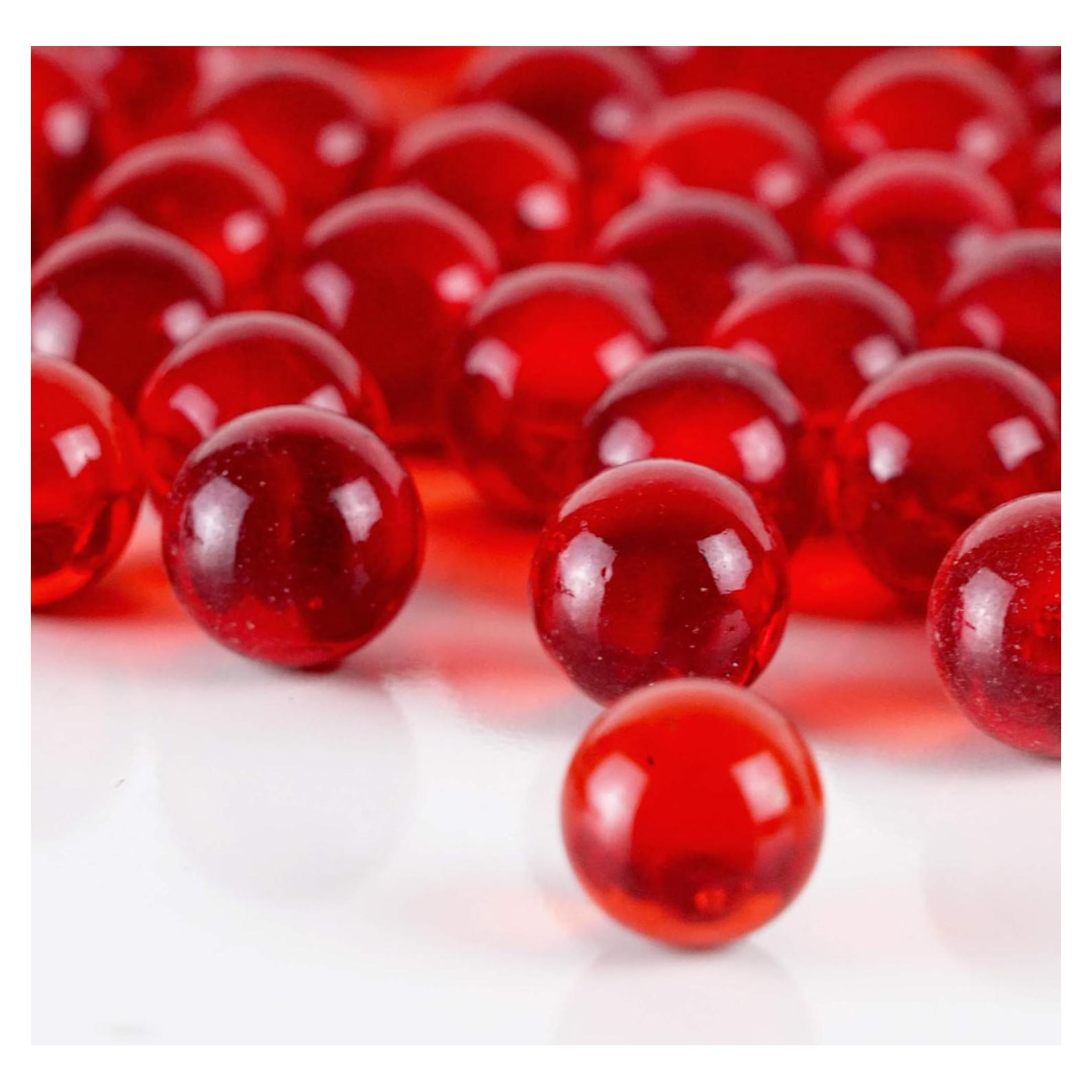 CYS EXCEL Relleno de Jarrón de Mármol de Vidrio Rojo 1 LB